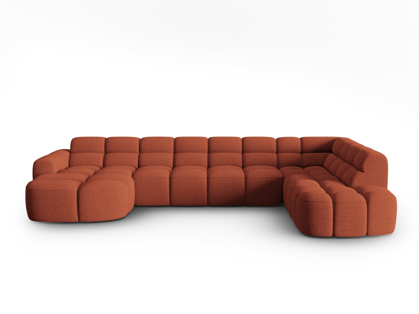 Lisa Panoramic Ecksofa rechts 7 Sitzer in Coral präsentiert im Onlineshop von KAQTU Design AG. Ecksofa rechts ist von Micadoni