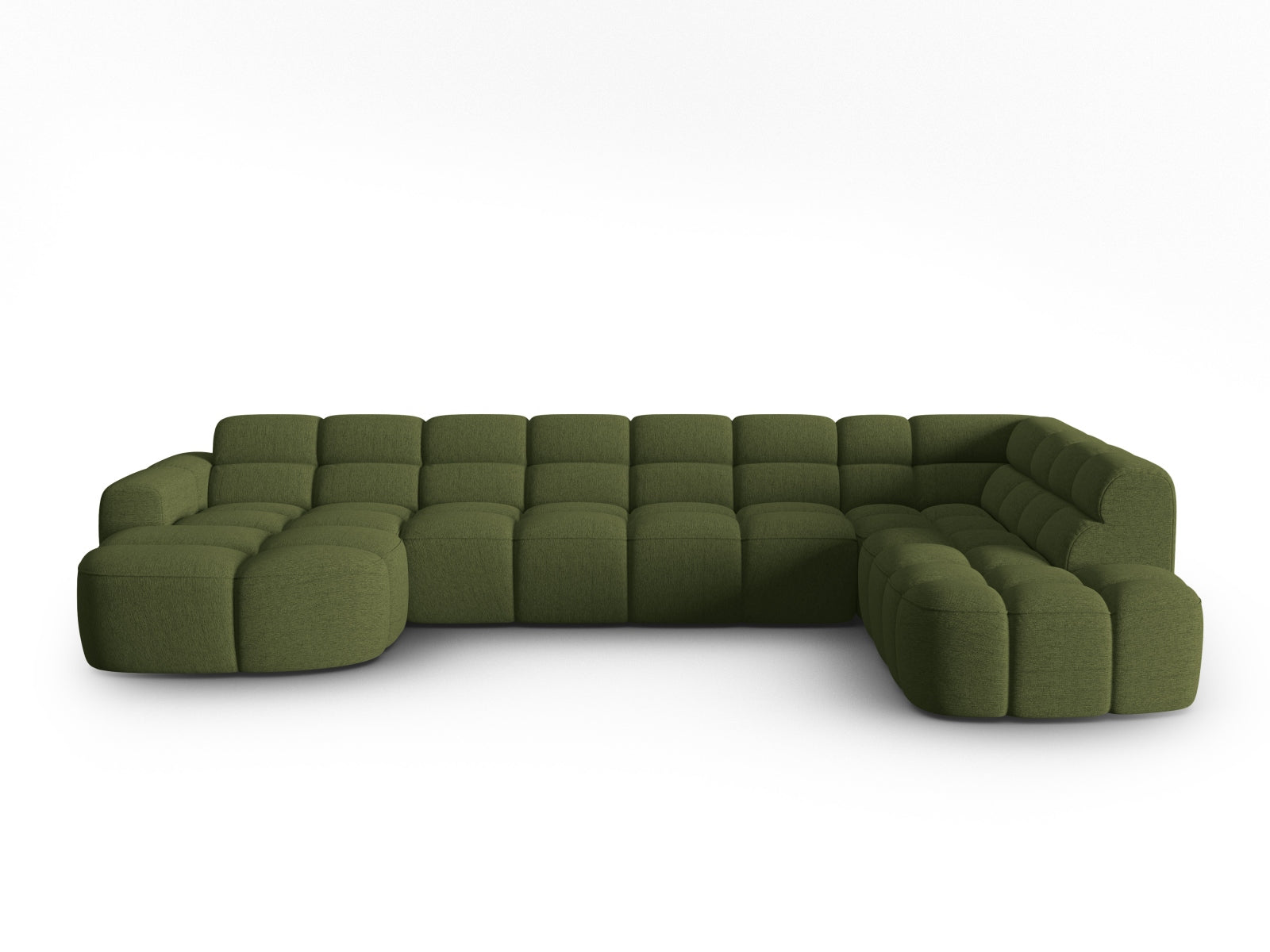 Lisa Panoramic Ecksofa rechts 7 Sitzer in Green Melange präsentiert im Onlineshop von KAQTU Design AG. Ecksofa rechts ist von Micadoni