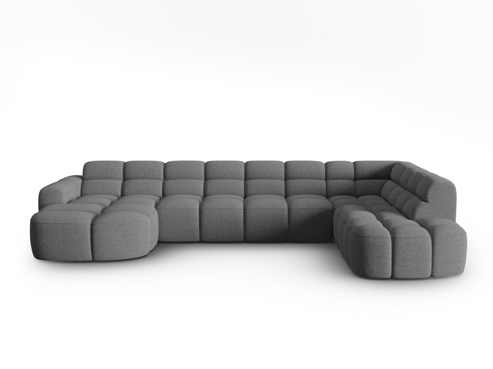Lisa Panoramic Ecksofa rechts 7 Sitzer in Grey präsentiert im Onlineshop von KAQTU Design AG. Ecksofa rechts ist von Micadoni