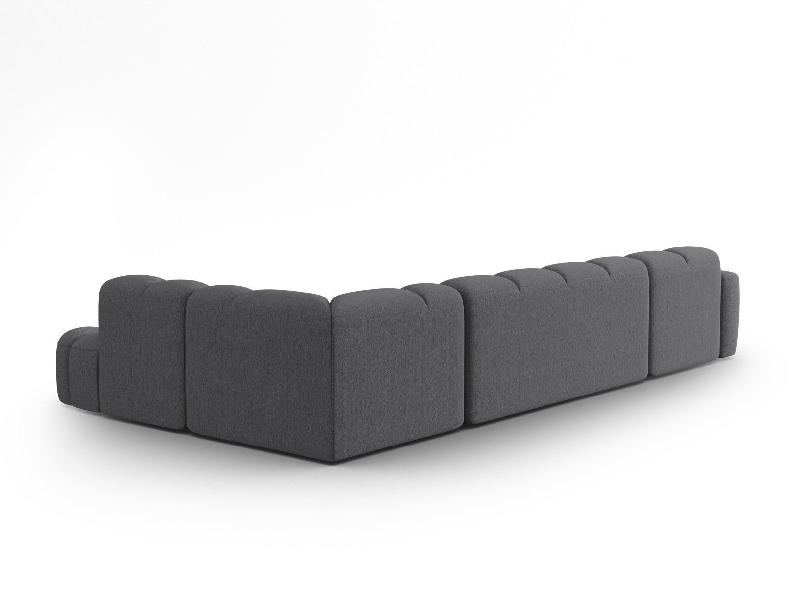 Entdecken Sie das elegante Lisa Panoramic Ecksofa rechts 7 Sitzer von Micadoni. Hochwertiger Velours, grosszügiger Platz und modernes Design für Ihr Wohnzimmer.