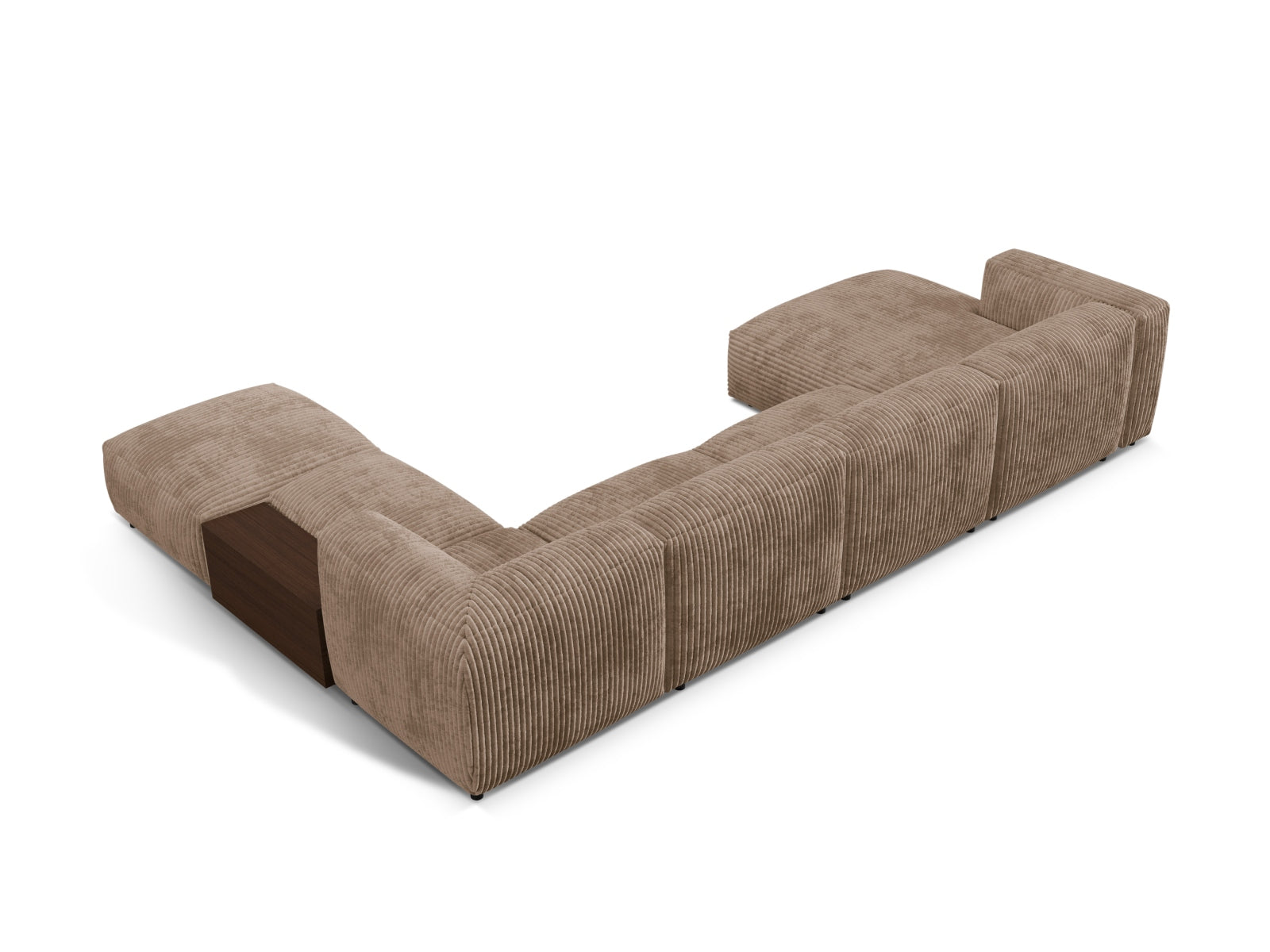 Modernes 5-Sitzer Ecksofa Martina in Acorn-Tilia, modulares Design, ideal für gemütliche und stilvolle Wohnlandschaften.