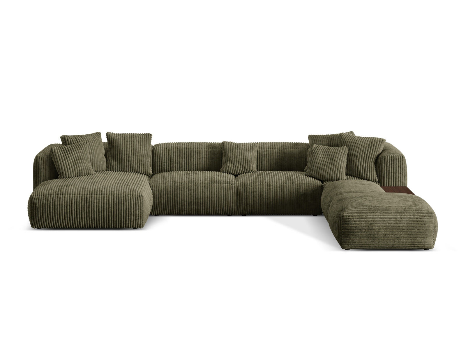 Martina Modulares Panoramic Ecksofa rechts 5 Sitzer in Moss Green-Tilia präsentiert im Onlineshop von KAQTU Design AG. L-Sofa rechts ist von Micadoni