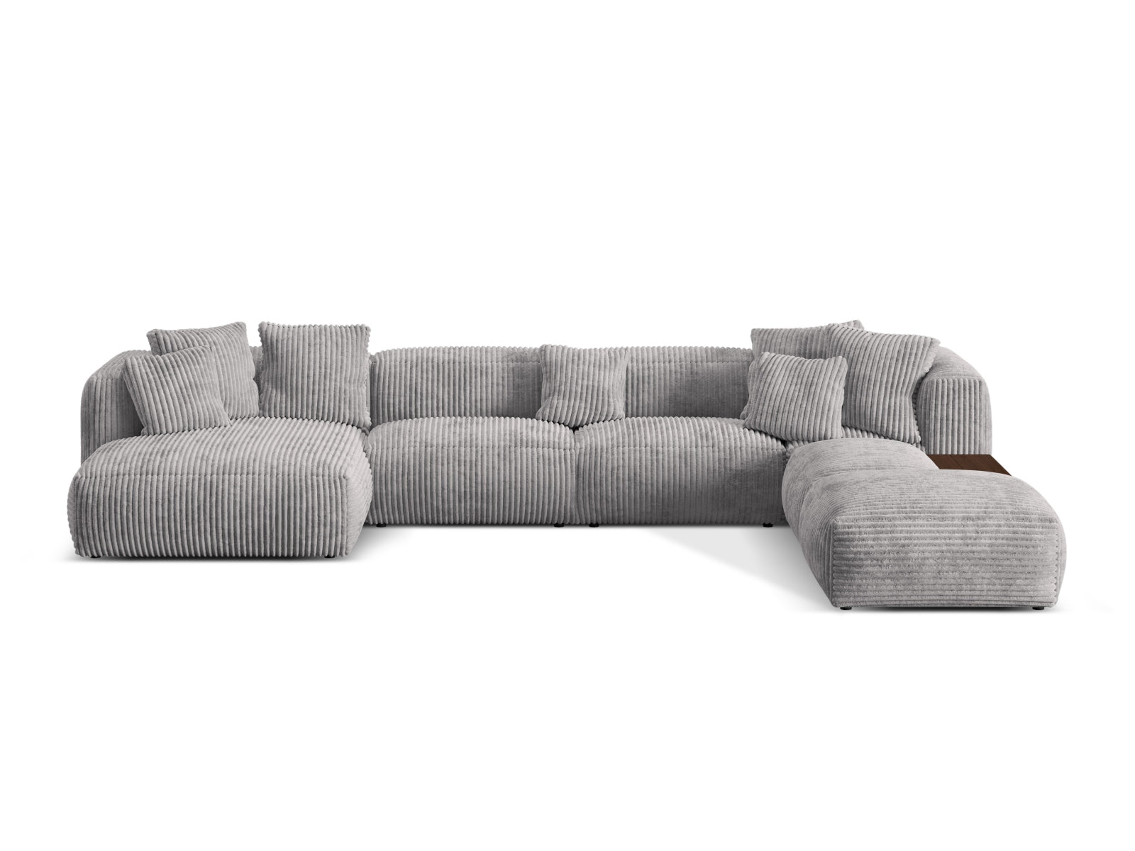 Martina Modulares Panoramic Ecksofa rechts 5 Sitzer in Light Grey-Tilia präsentiert im Onlineshop von KAQTU Design AG. L-Sofa rechts ist von Micadoni