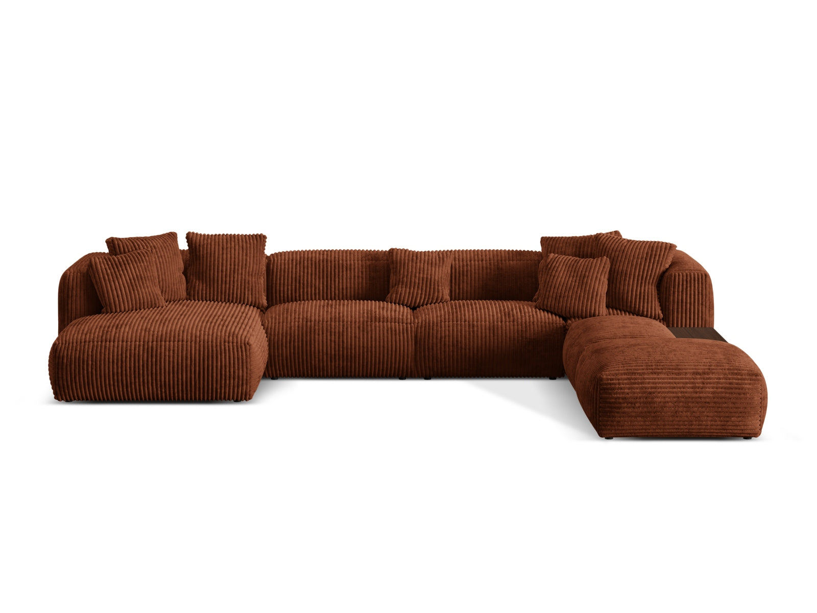 Martina Modulares Panoramic Ecksofa rechts 5 Sitzer in Brick-Tilia präsentiert im Onlineshop von KAQTU Design AG. L-Sofa rechts ist von Micadoni
