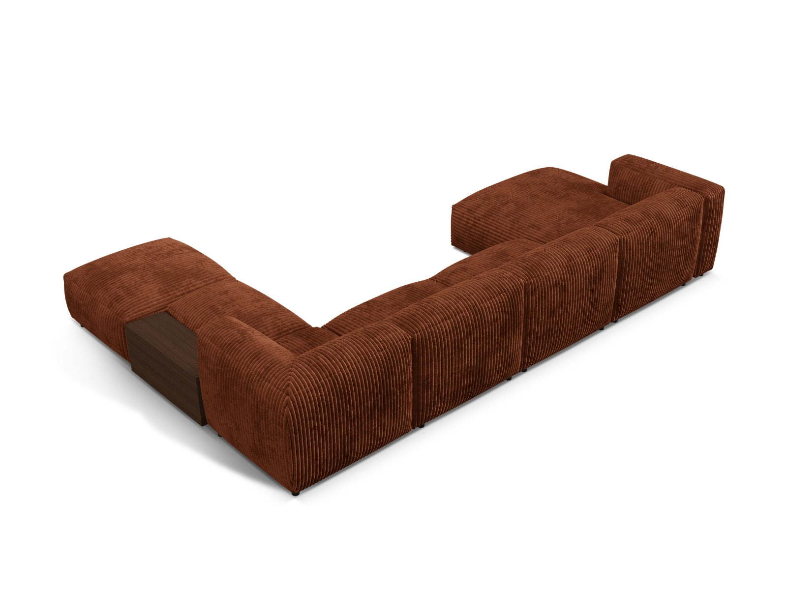 Modernes 5-Sitzer Ecksofa Martina in Brick-Tilia, rechtsseitig, perfekt für gemütliche und stilvolle Wohnambiente. Hochwertige Materialien von Micadoni.