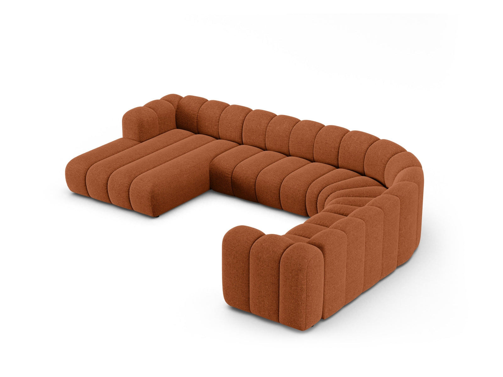 Lupine Modular Panoramic Ecksofa rechts 6 Sitzer in Brick präsentiert im Onlineshop von KAQTU Design AG. Ecksofa rechts ist von Micadoni