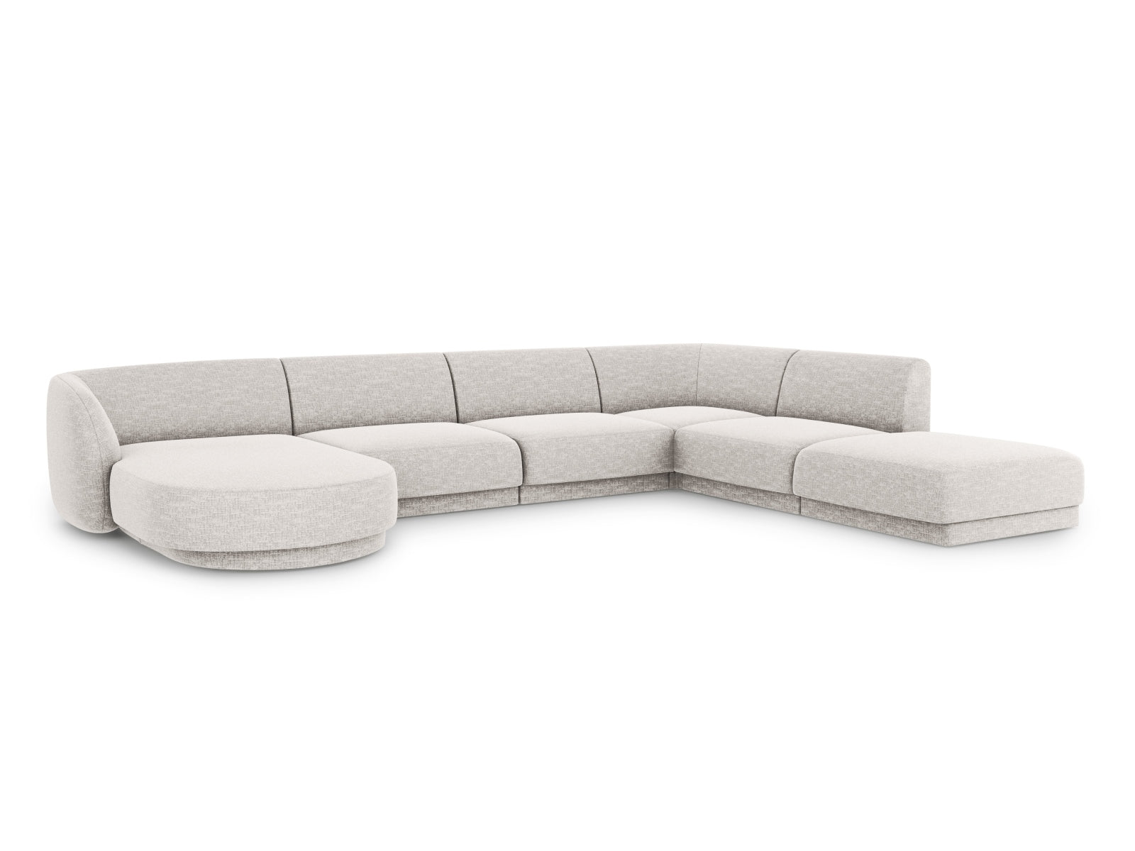 Entdecken Sie das stilvolle Miley Panoramic Ecksofa rechts von Micadoni – ein komfortables 6-Sitzer Sofa für Ihr modernes Wohnzimmer.