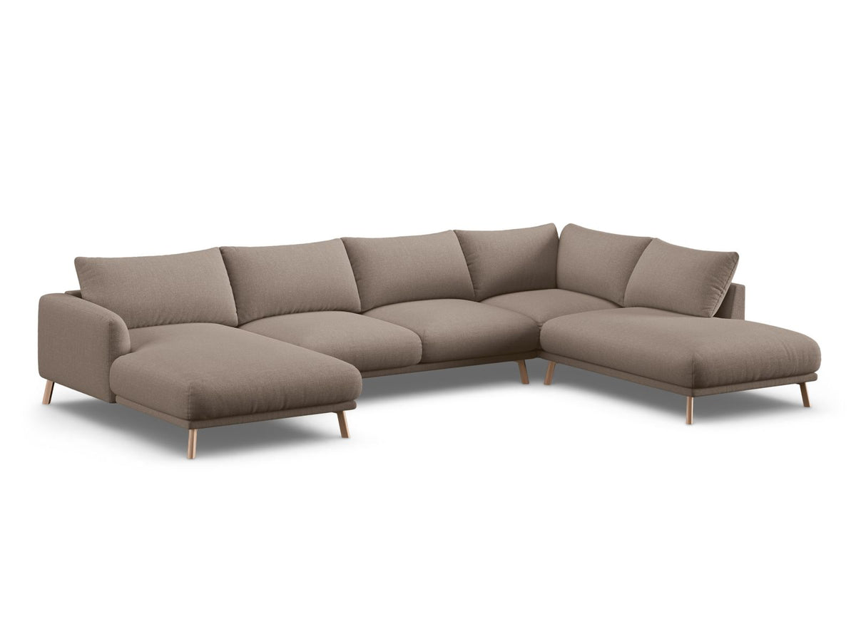 6-Sitzer Ecksofa rechts Panoramic Naomi in Cappuccino-Liberty präsentiert im Onlineshop von KAQTU Design AG. Ecksofa rechts ist von Micadoni