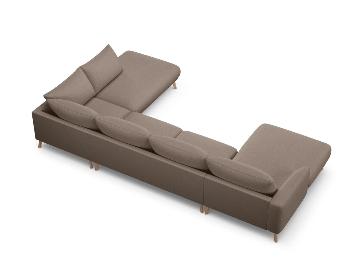 6-Sitzer Ecksofa rechts Panoramic Naomi in Cappuccino-Liberty präsentiert im Onlineshop von KAQTU Design AG. Ecksofa rechts ist von Micadoni