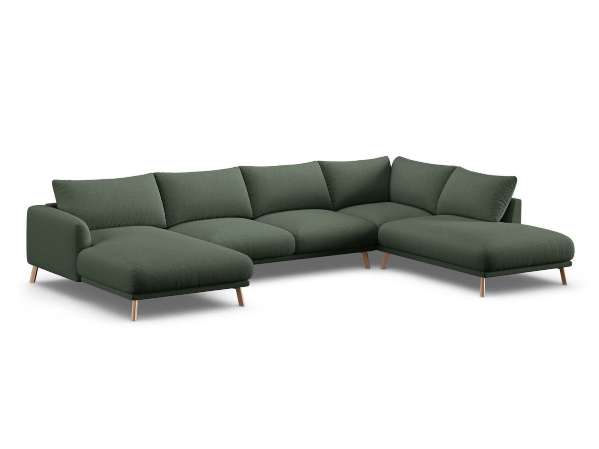 6-Sitzer Ecksofa rechts Panoramic Naomi in Moss Green-Liberty präsentiert im Onlineshop von KAQTU Design AG. Ecksofa rechts ist von Micadoni