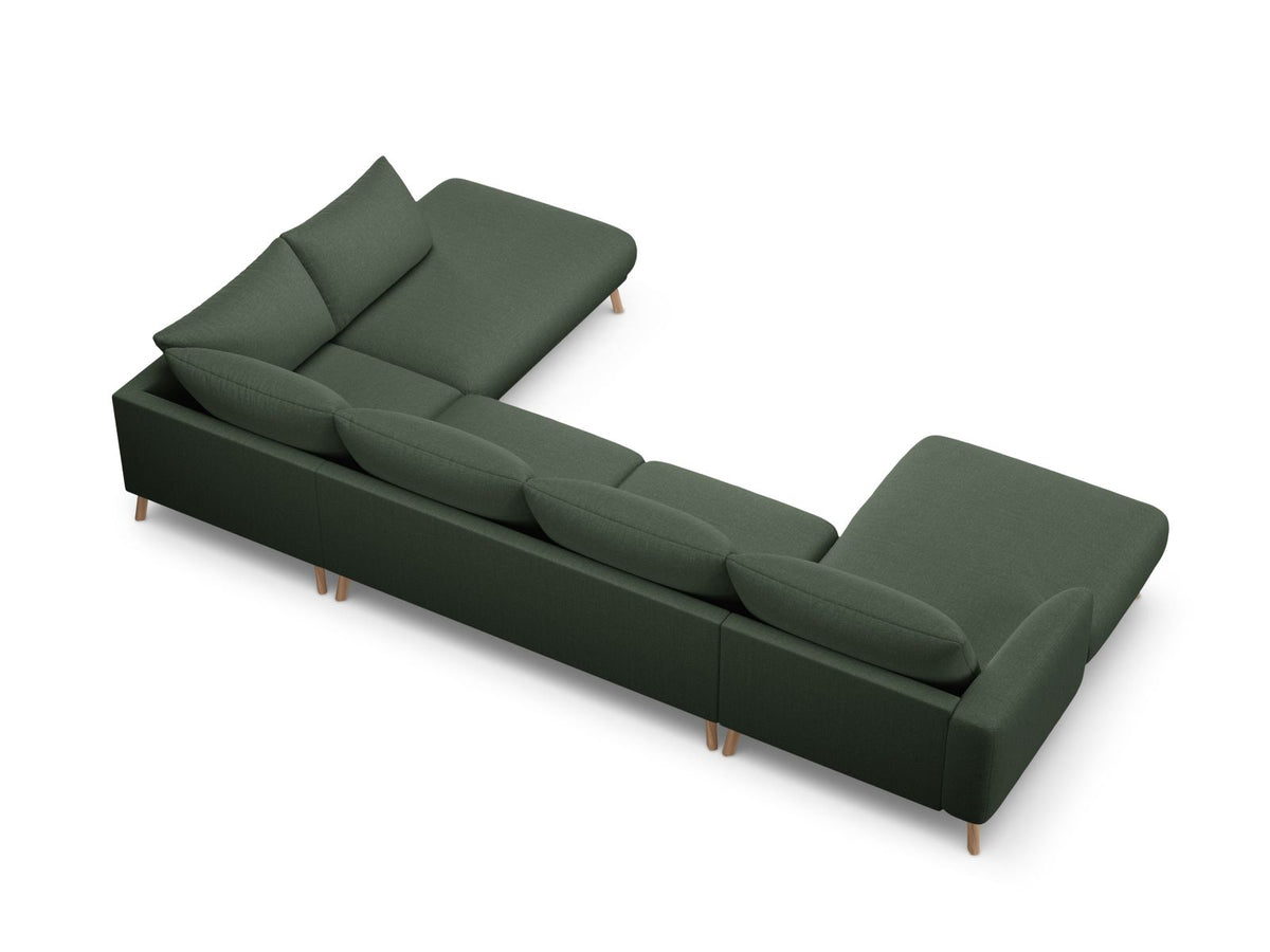 6-Sitzer Ecksofa rechts Panoramic Naomi in Moss Green-Liberty präsentiert im Onlineshop von KAQTU Design AG. Ecksofa rechts ist von Micadoni