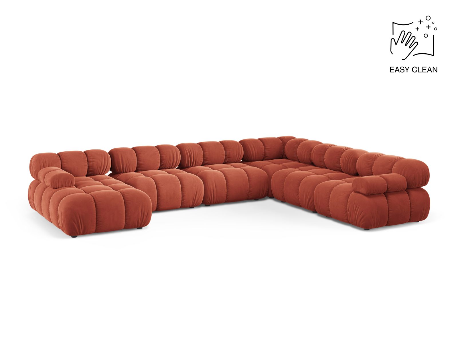 8-Sitzer Modular Ecksofa Panoramic rechts Bellis in Coral-Venus präsentiert im Onlineshop von KAQTU Design AG. Ecksofa rechts ist von Micadoni