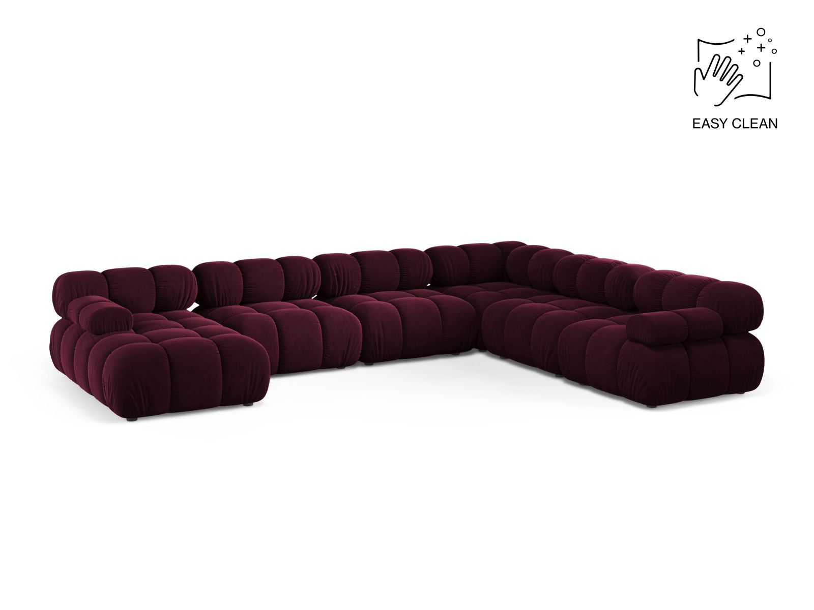 8-Sitzer Modular Ecksofa Panoramic rechts Bellis in Burgundy-Venus präsentiert im Onlineshop von KAQTU Design AG. Ecksofa rechts ist von Micadoni