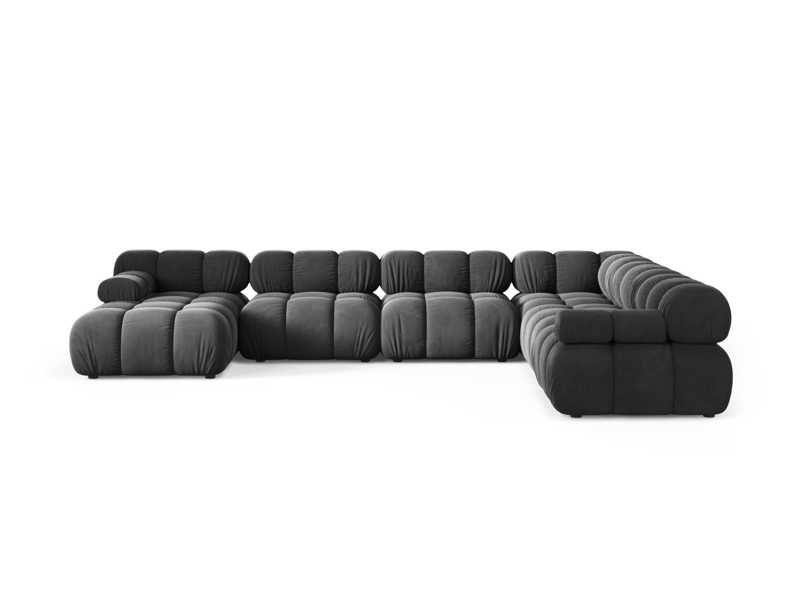 Elegantes 8-Sitzer Ecksofa Panoramic rechts Bellis in stilvollem Grau, ideal für moderne Wohnräume, präsentiert von Micadoni.