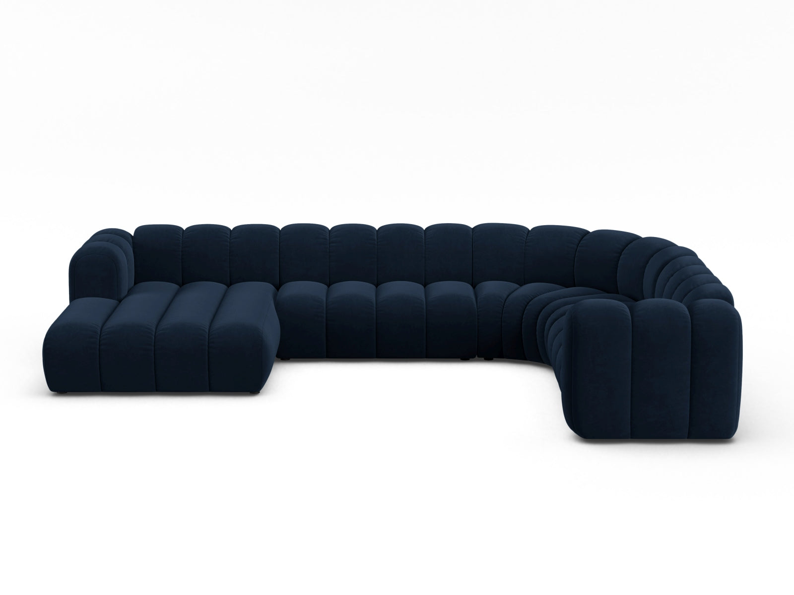 Lupine Velour Modular Panoramic Ecksofa rechts 6 Sitzer in Royal Blue-Salvador präsentiert im Onlineshop von KAQTU Design AG. Ecksofa rechts ist von Micadoni