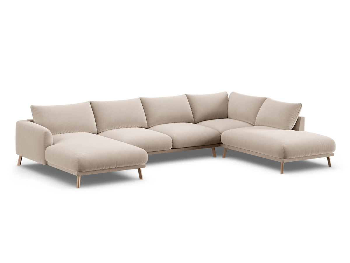 6-Sitzer Panoramic Ecksofa rechts Naomi in Beige-Salvador präsentiert im Onlineshop von KAQTU Design AG. Ecksofa rechts ist von Micadoni