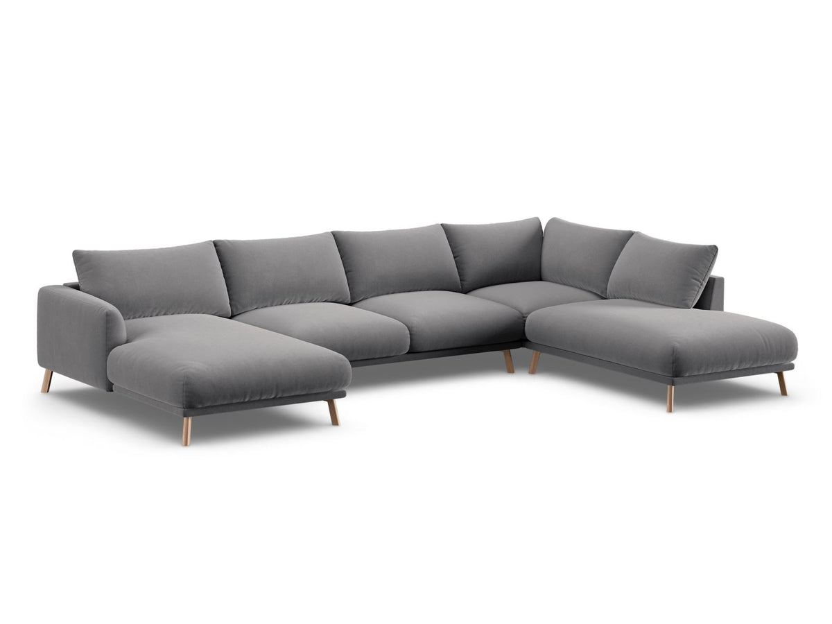 6-Sitzer Panoramic Ecksofa rechts Naomi in Grey-Salvador präsentiert im Onlineshop von KAQTU Design AG. Ecksofa rechts ist von Micadoni