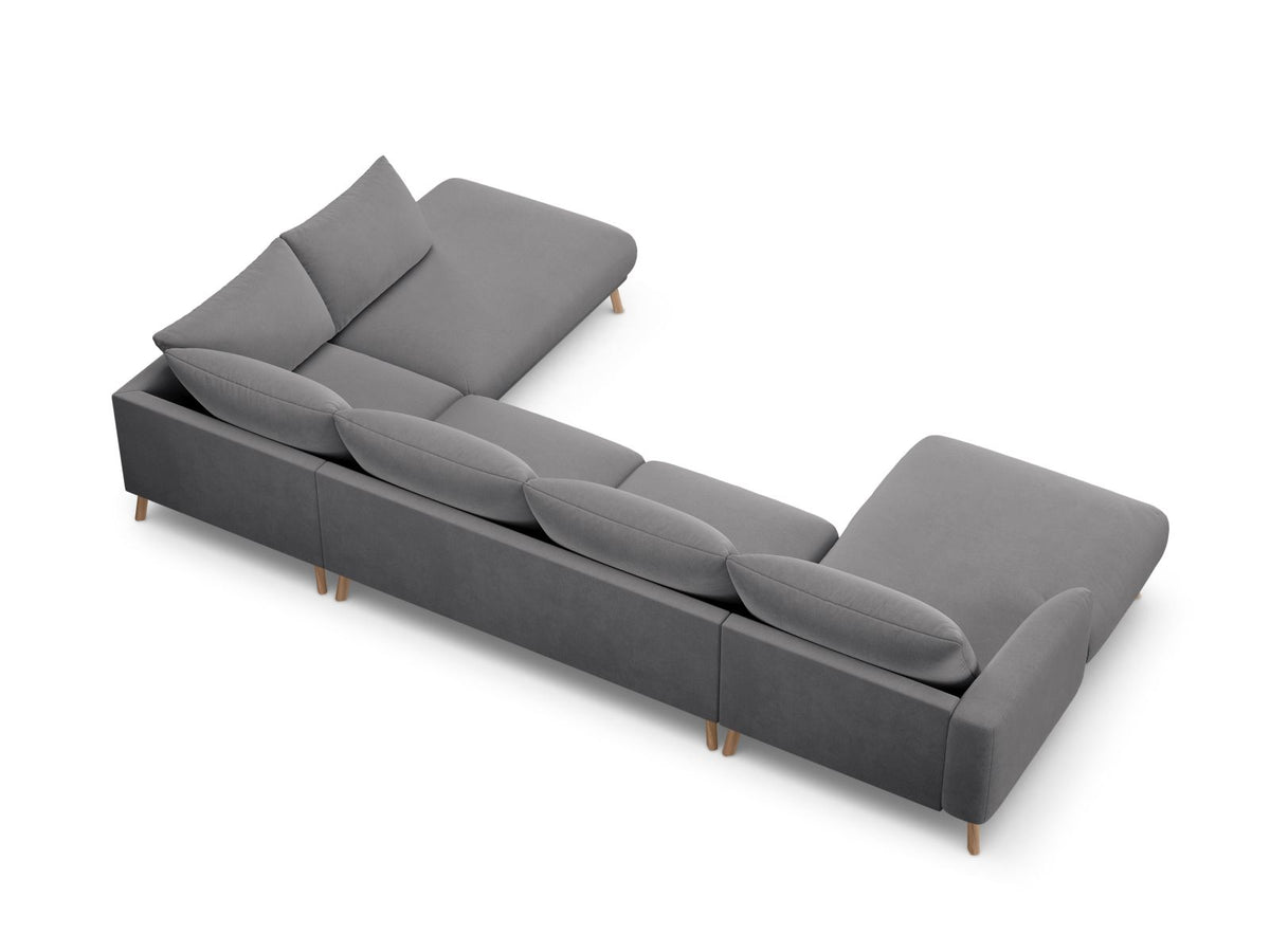6-Sitzer Panoramic Ecksofa rechts Naomi in Grey-Salvador präsentiert im Onlineshop von KAQTU Design AG. Ecksofa rechts ist von Micadoni