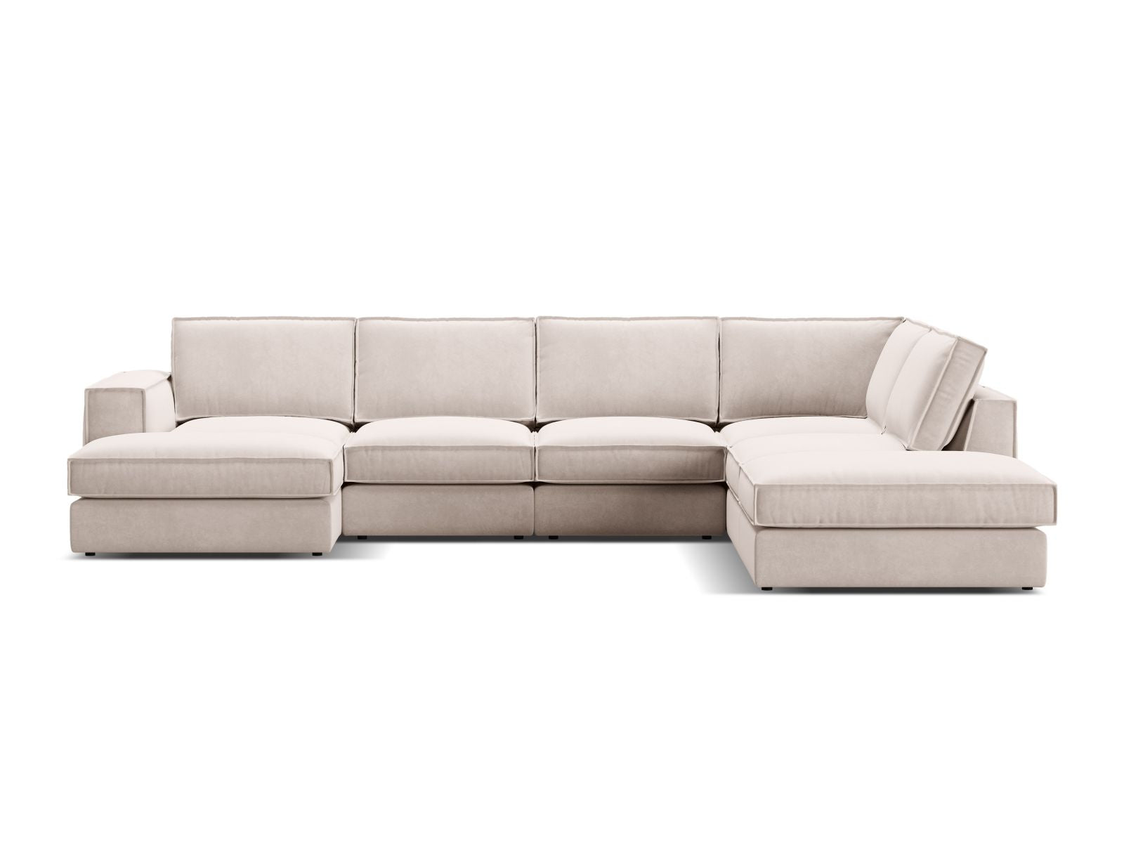 5-Sitzer Modular Ecksofa Panoramic rechts Pola in Beige-Salvador präsentiert im Onlineshop von KAQTU Design AG. Ecksofa rechts ist von Micadoni