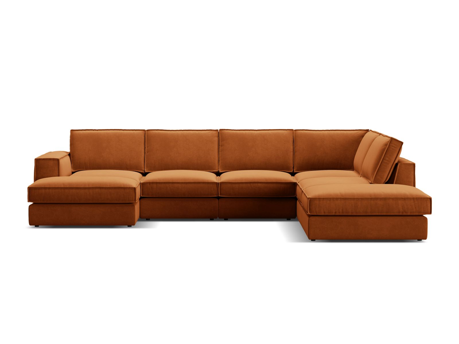 5-Sitzer Modular Ecksofa Panoramic rechts Pola in Terracotta-Salvador präsentiert im Onlineshop von KAQTU Design AG. Ecksofa rechts ist von Micadoni