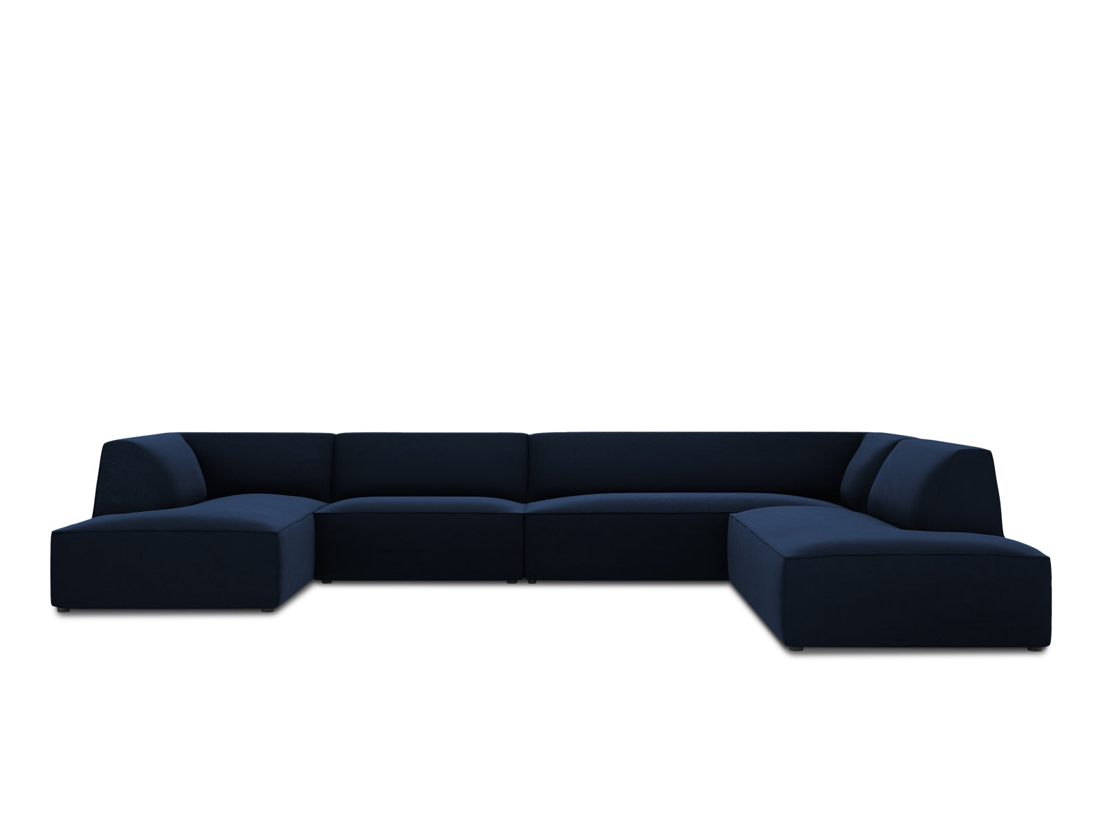 Ruby Velour Panoramic Ecksofa rechts 7 Sitzer in Royal Blue-Salvador präsentiert im Onlineshop von KAQTU Design AG. Ecksofa rechts ist von Micadoni
