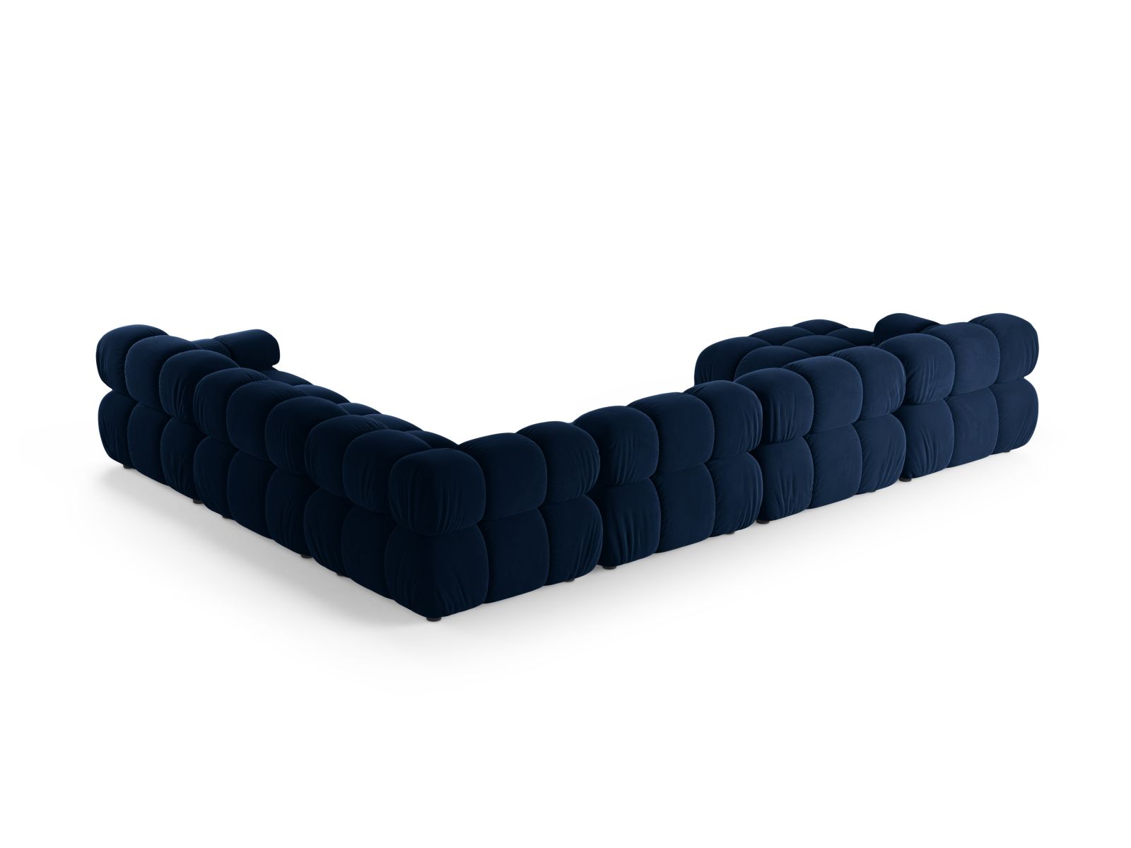Stilvolles 8-Sitzer Ecksofa Bellis in Royal Blue-Bluvel, perfekt für großzügige Wohnlandschaften, vereint Komfort und modernes Design.