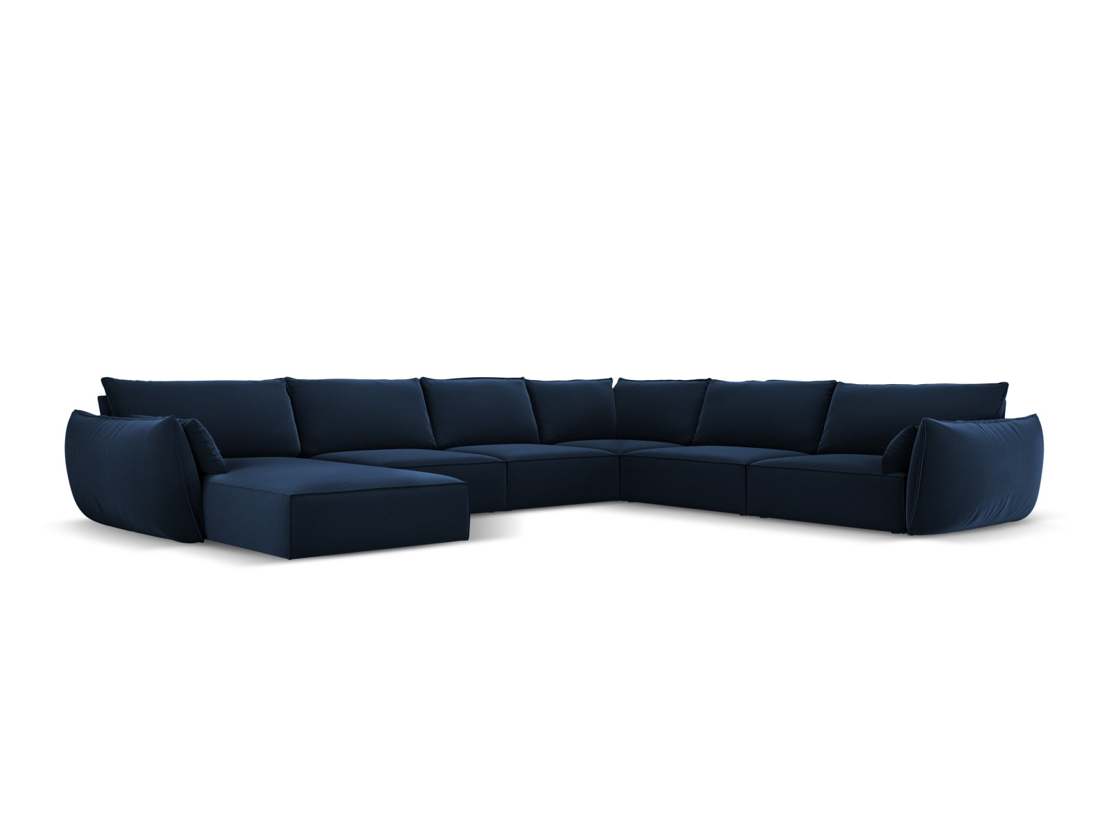 Kaelle Velour Panoramic Ecksofa rechts 8 Sitzer in Royal Blue präsentiert im Onlineshop von KAQTU Design AG. Ecksofa rechts ist von Micadoni