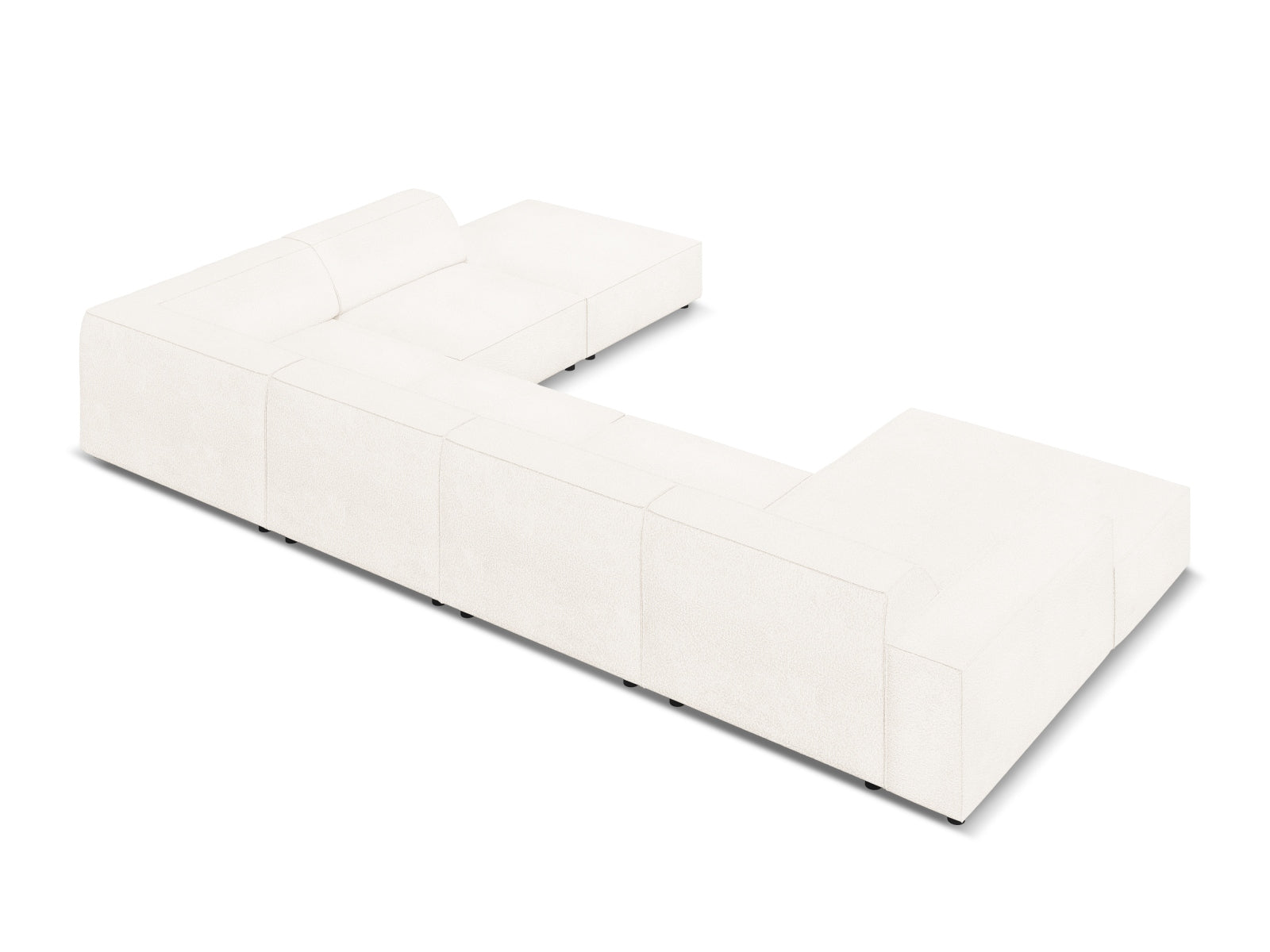 Entdecken Sie das stilvolle Jodie Boucle Ecksofa von Micadoni – ein modulares 7-Sitzer Sofa, das Komfort und Eleganz in Ihr Zuhause bringt.