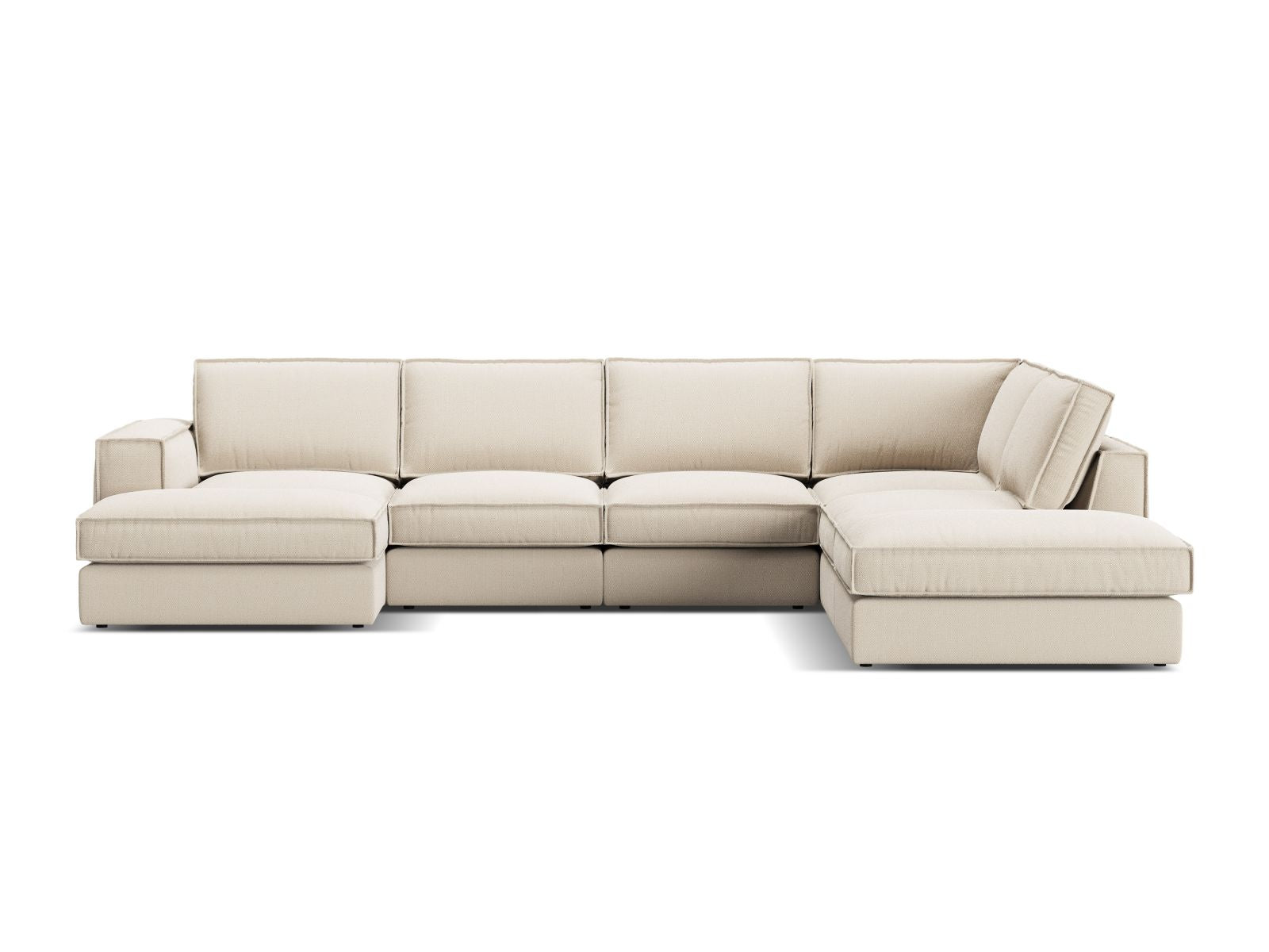 5-Sitzer Modular Ecksofa Panoramic rechts Pola in Beige-Babel präsentiert im Onlineshop von KAQTU Design AG. Ecksofa rechts ist von Micadoni