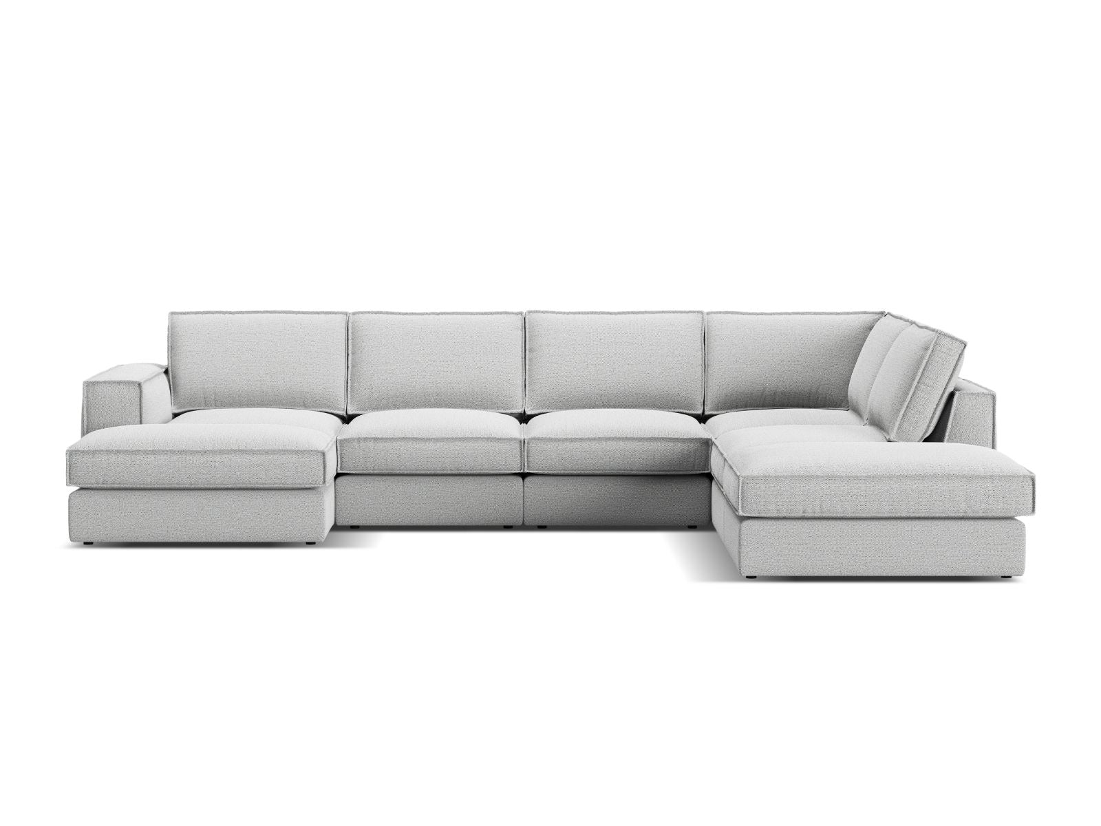 5-Sitzer Modular Ecksofa Panoramic rechts Pola in Light Grey-Babel präsentiert im Onlineshop von KAQTU Design AG. Ecksofa rechts ist von Micadoni