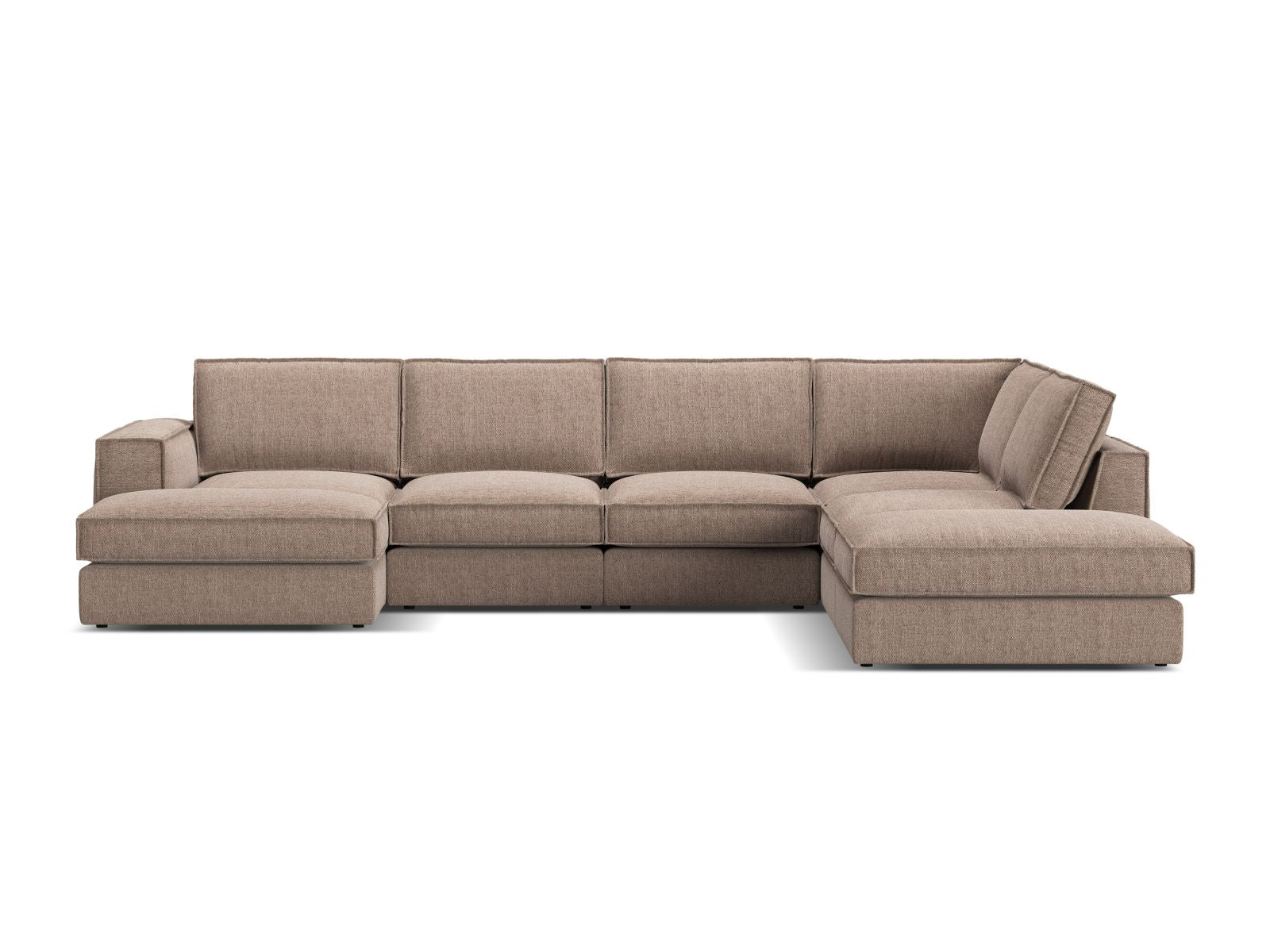 5-Sitzer Modular Ecksofa Panoramic rechts Pola in Light Brown-Babel präsentiert im Onlineshop von KAQTU Design AG. Ecksofa rechts ist von Micadoni