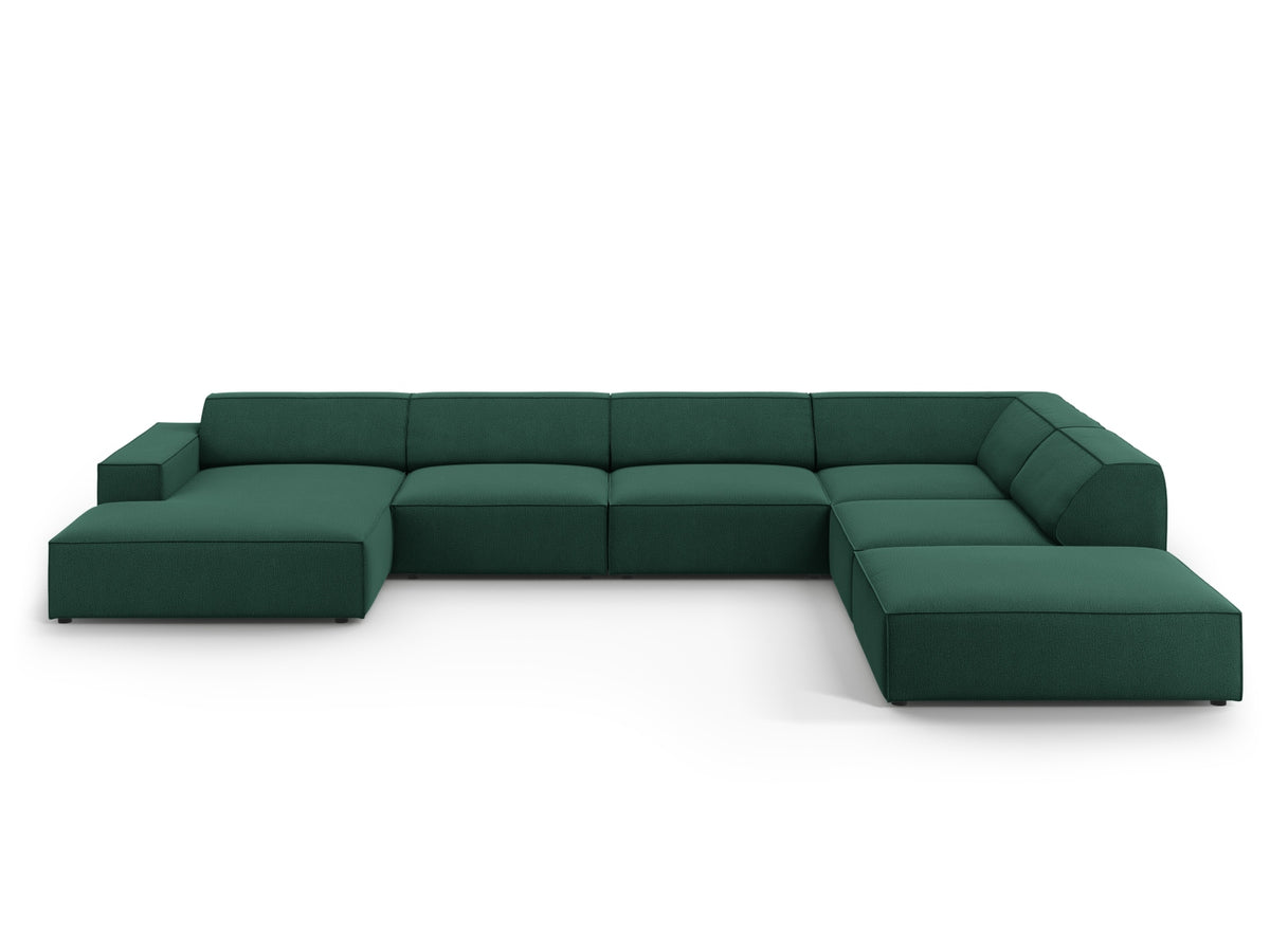 Jodie Modulares Panoramic Ecksofa rechts 7 Sitzer in Green-Megan präsentiert im Onlineshop von KAQTU Design AG. Ecksofa rechts ist von Micadoni