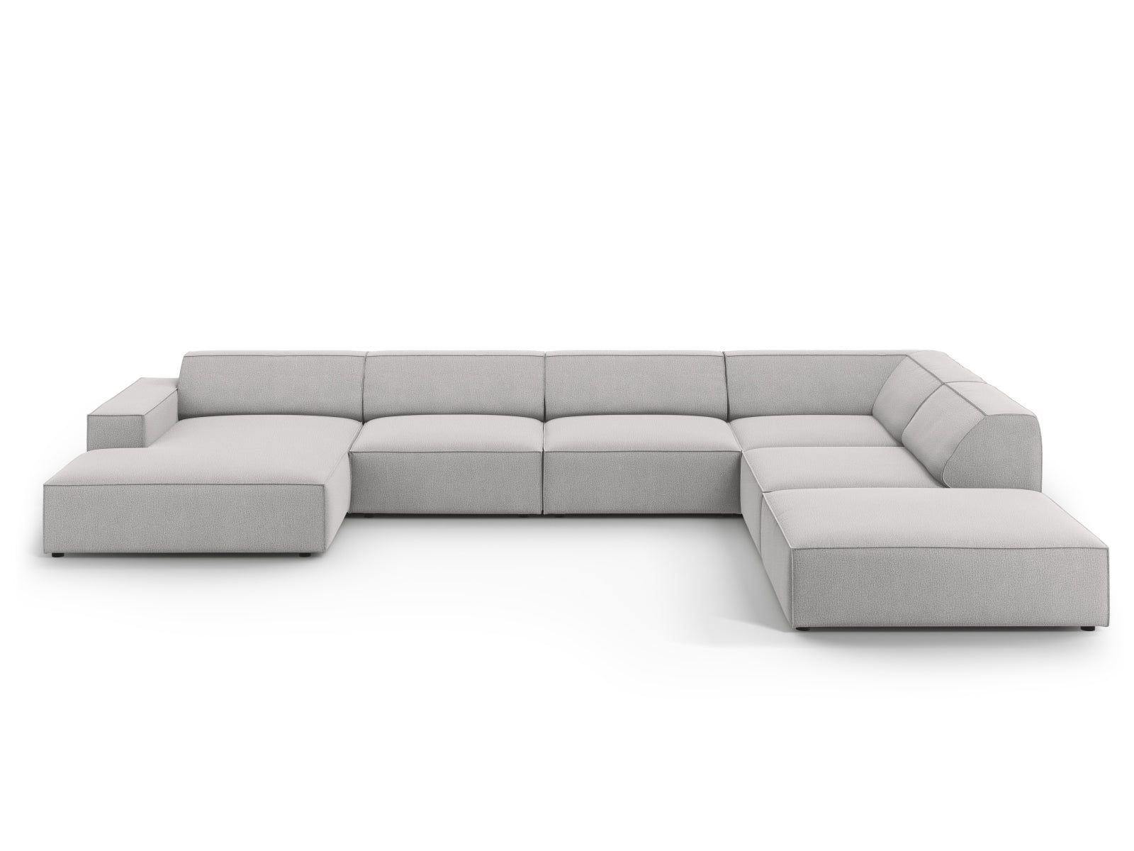 Jodie Modulares Panoramic Ecksofa rechts 7 Sitzer in Light Grey-Megan präsentiert im Onlineshop von KAQTU Design AG. Ecksofa rechts ist von Micadoni