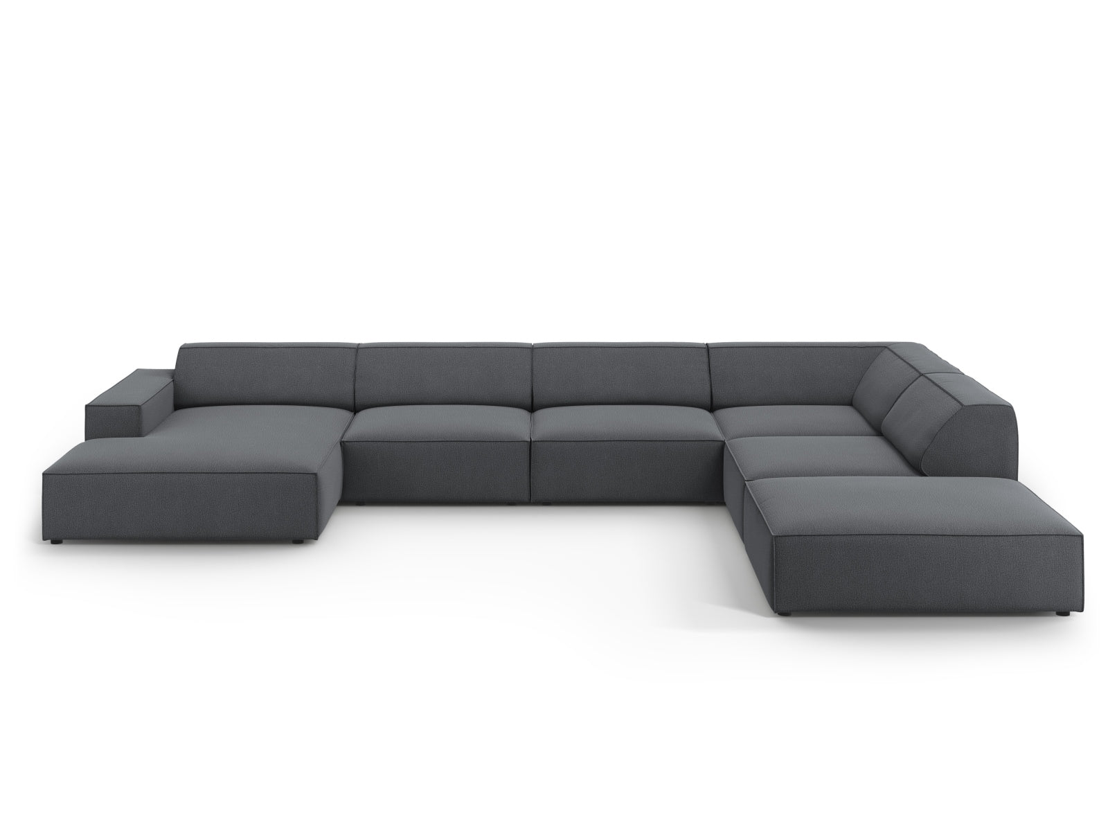 Jodie Modulares Panoramic Ecksofa rechts 7 Sitzer in Dark Grey-Megan präsentiert im Onlineshop von KAQTU Design AG. Ecksofa rechts ist von Micadoni