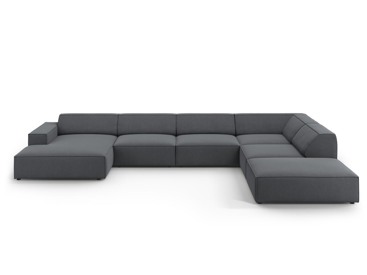 Jodie Modulares Panoramic Ecksofa rechts 7 Sitzer in Dark Grey-Megan präsentiert im Onlineshop von KAQTU Design AG. Ecksofa rechts ist von Micadoni