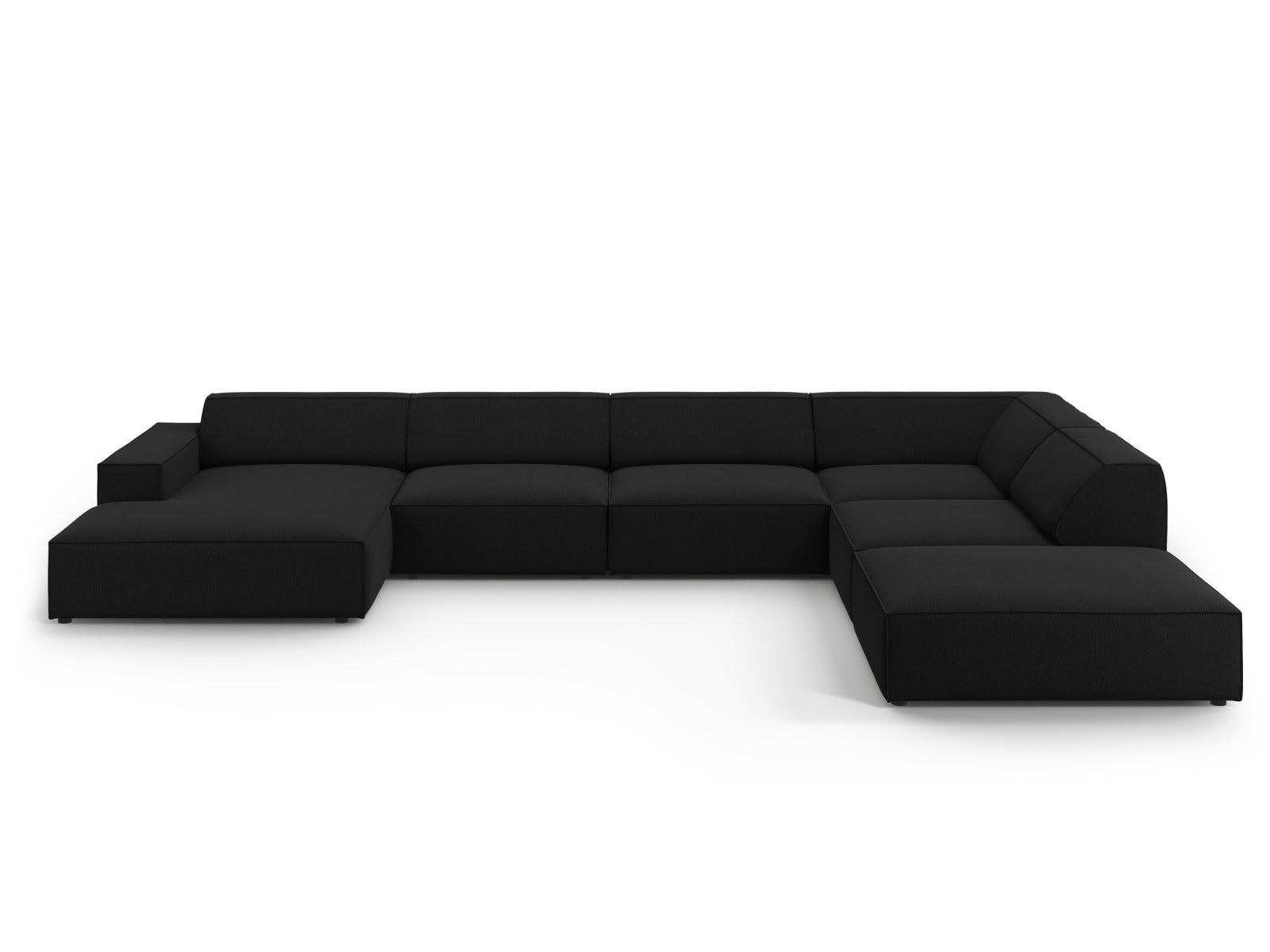 Jodie Modulares Panoramic Ecksofa rechts 7 Sitzer in Black-Megan präsentiert im Onlineshop von KAQTU Design AG. Ecksofa rechts ist von Micadoni