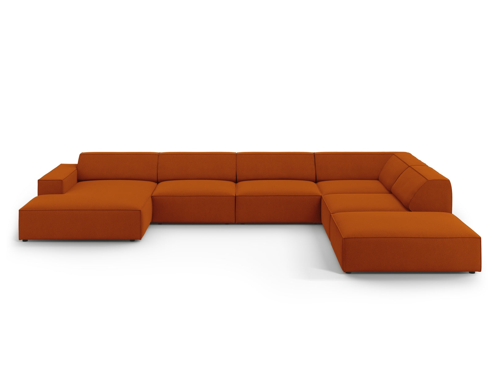Jodie Modulares Panoramic Ecksofa rechts 7 Sitzer in Terracotta-Megan präsentiert im Onlineshop von KAQTU Design AG. Ecksofa rechts ist von Micadoni