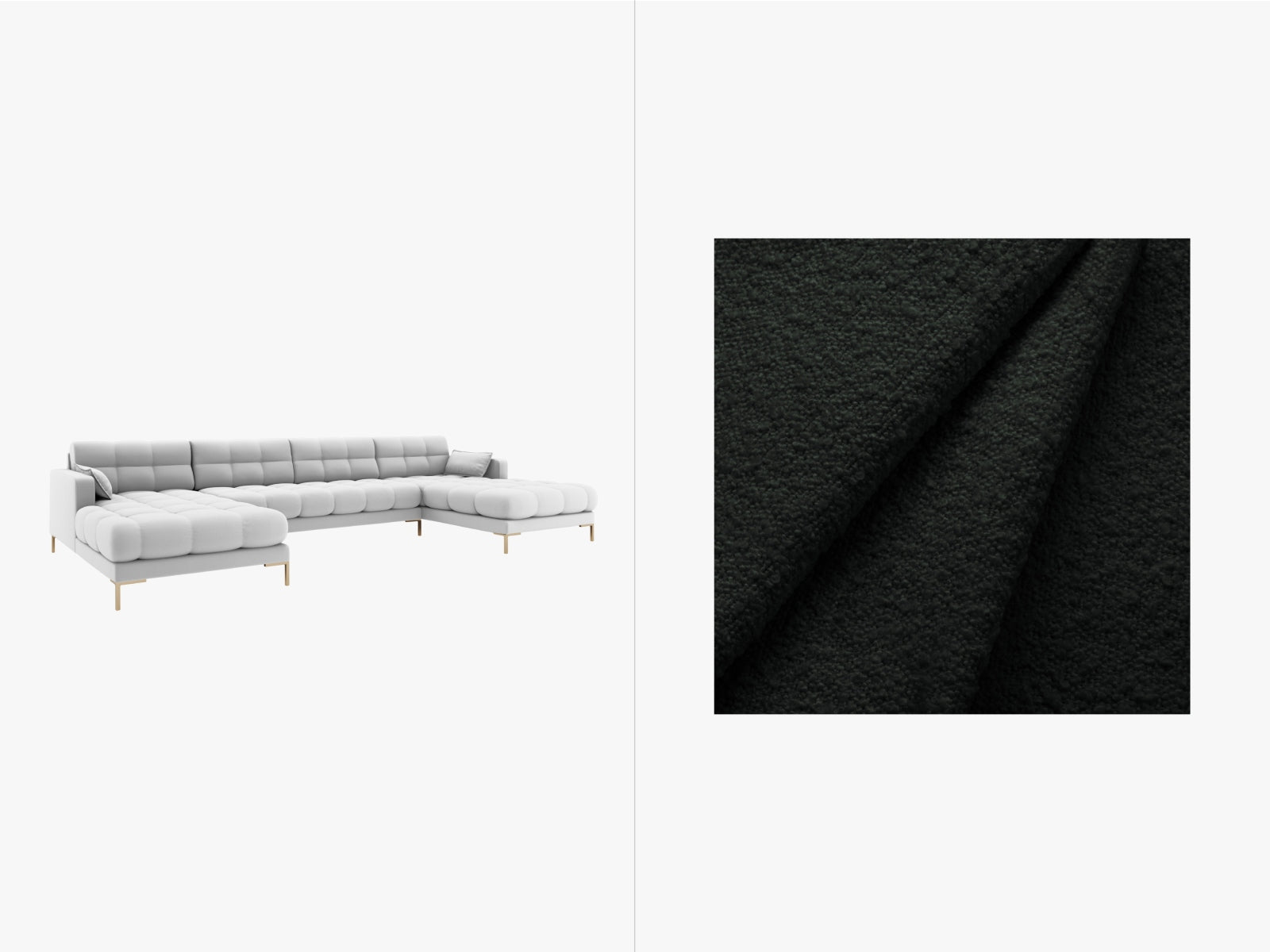 Mamaia Panoramic Sofa 6 Sitzer in Black/Gold präsentiert im Onlineshop von KAQTU Design AG. 5er Sofa ist von Micadoni