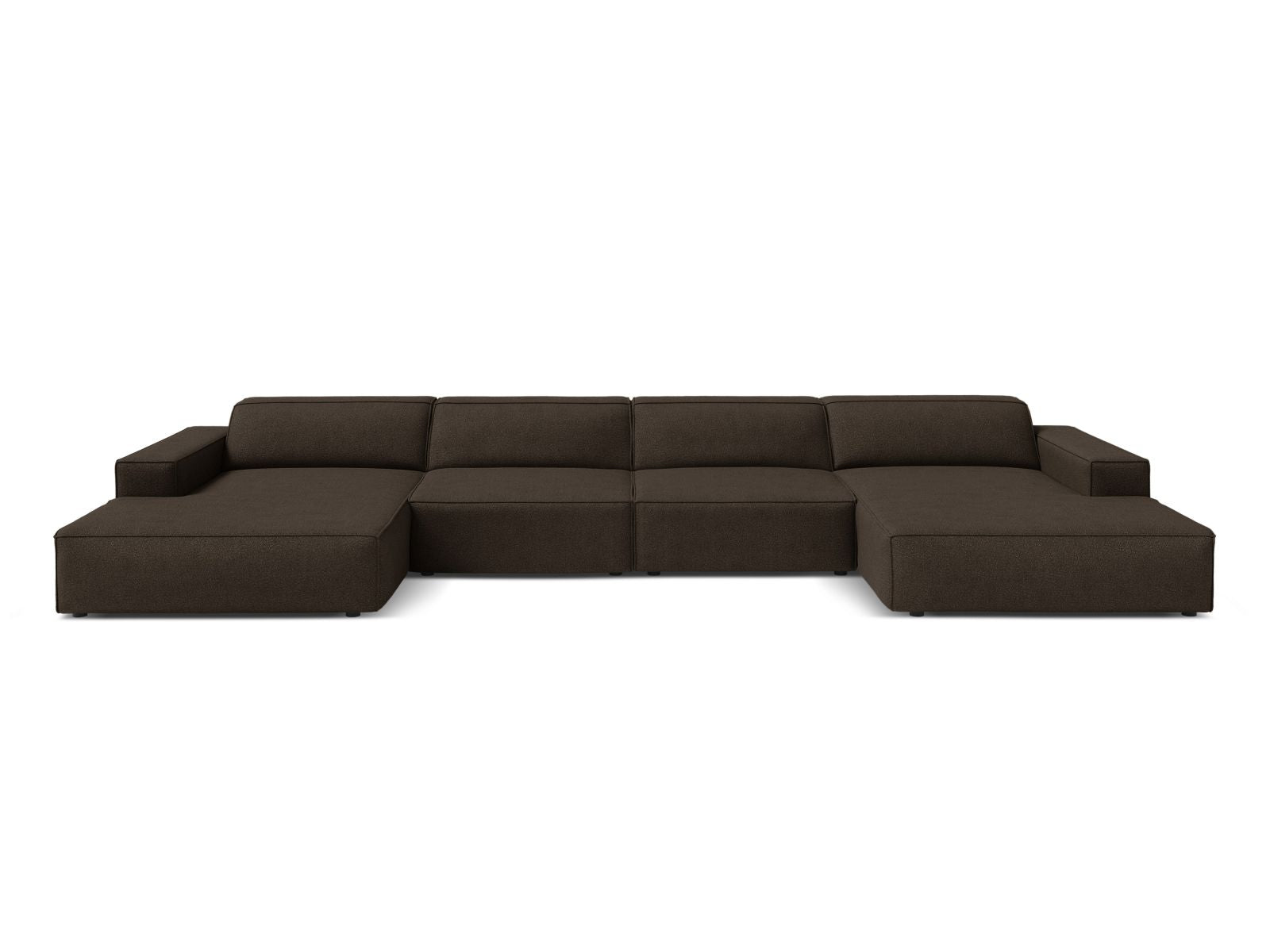 Jodie Boucle modulares Panoramic Sofa 6 Sitzer in Brown-Baloo präsentiert im Onlineshop von KAQTU Design AG. 5er Sofa ist von Micadoni