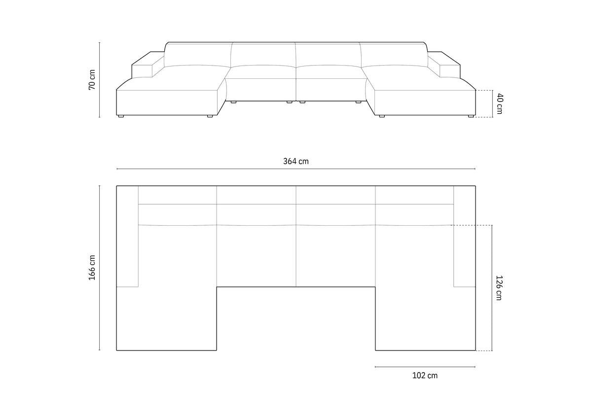 Jodie Boucle modulares Panoramic Sofa 6 Sitzer in Beige-Baloo präsentiert im Onlineshop von KAQTU Design AG. 3er Sofa ist von Micadoni
