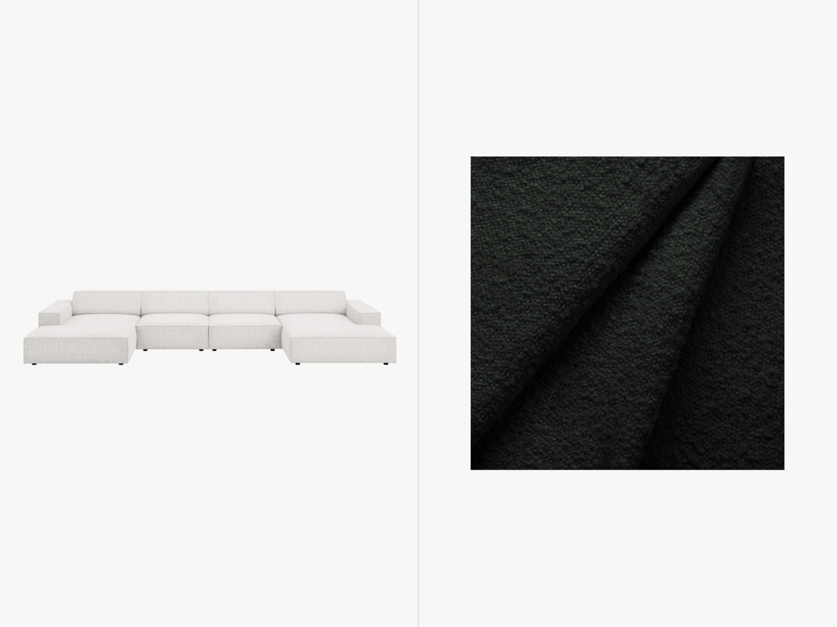 Jodie Boucle modulares Panoramic Sofa 6 Sitzer in Black-Baloo präsentiert im Onlineshop von KAQTU Design AG. 3er Sofa ist von Micadoni