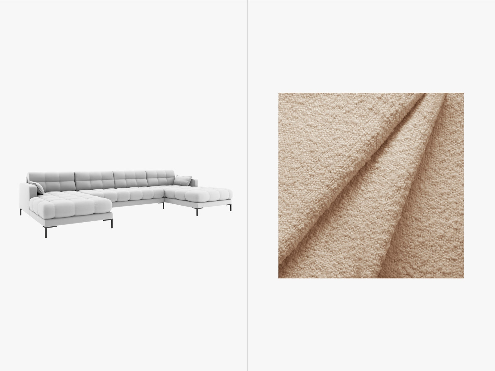 Mamaia Panoramic Sofa 6 Sitzer in Beige/Schwarz-Baloo präsentiert im Onlineshop von KAQTU Design AG. 5er Sofa ist von Micadoni