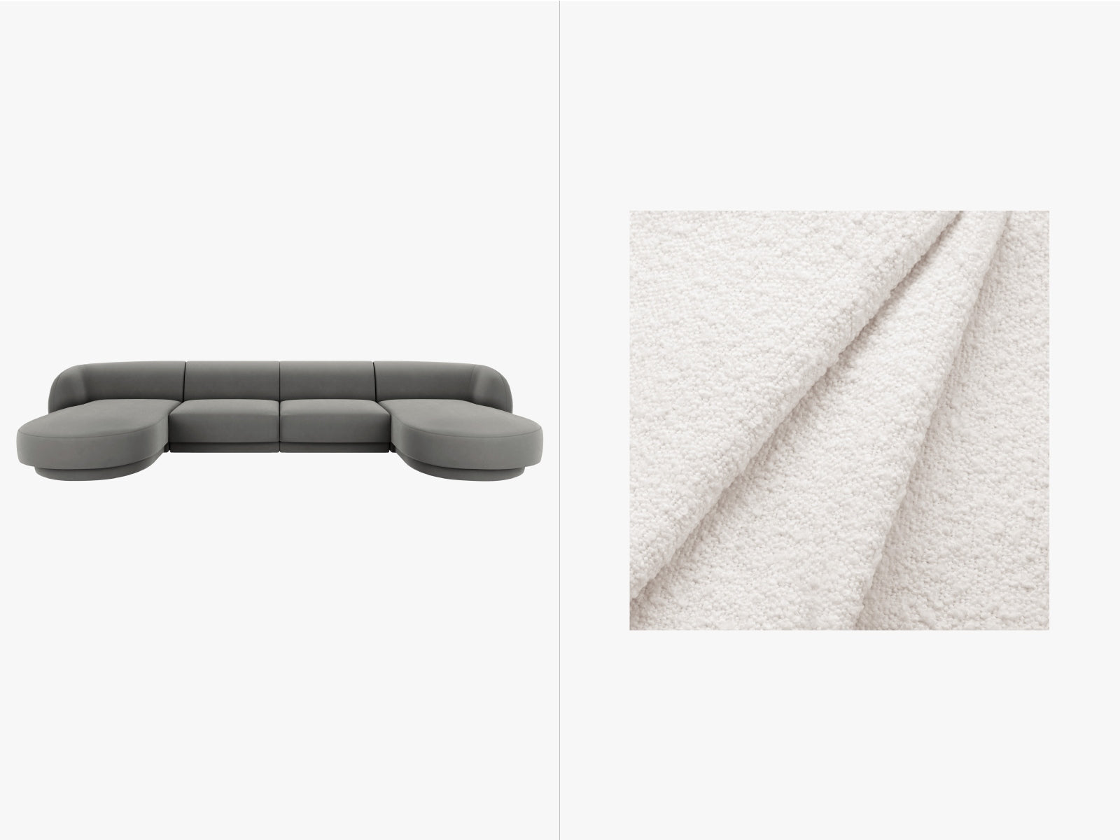 Miley Panoramic Sofa 5 Sitzer in White-Baloo präsentiert im Onlineshop von KAQTU Design AG. 5er Sofa ist von Micadoni