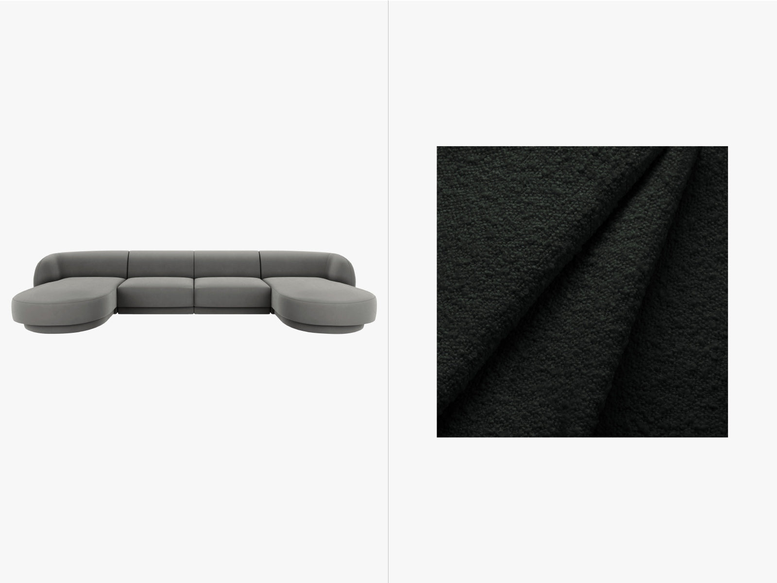 Miley Panoramic Sofa 5 Sitzer in Black präsentiert im Onlineshop von KAQTU Design AG. 5er Sofa ist von Micadoni