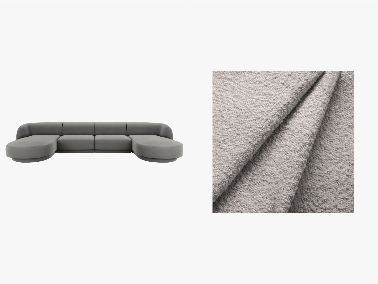 Miley Panoramic Sofa 5 Sitzer in Light Grey präsentiert im Onlineshop von KAQTU Design AG. 5er Sofa ist von Micadoni