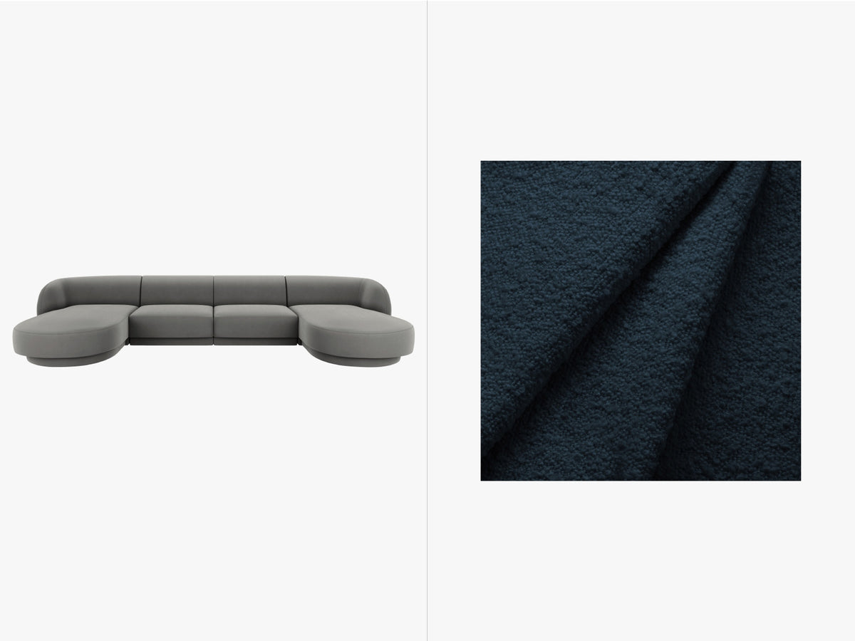 Miley Panoramic Sofa 5 Sitzer in Dark Blue-Baloo präsentiert im Onlineshop von KAQTU Design AG. 5er Sofa ist von Micadoni