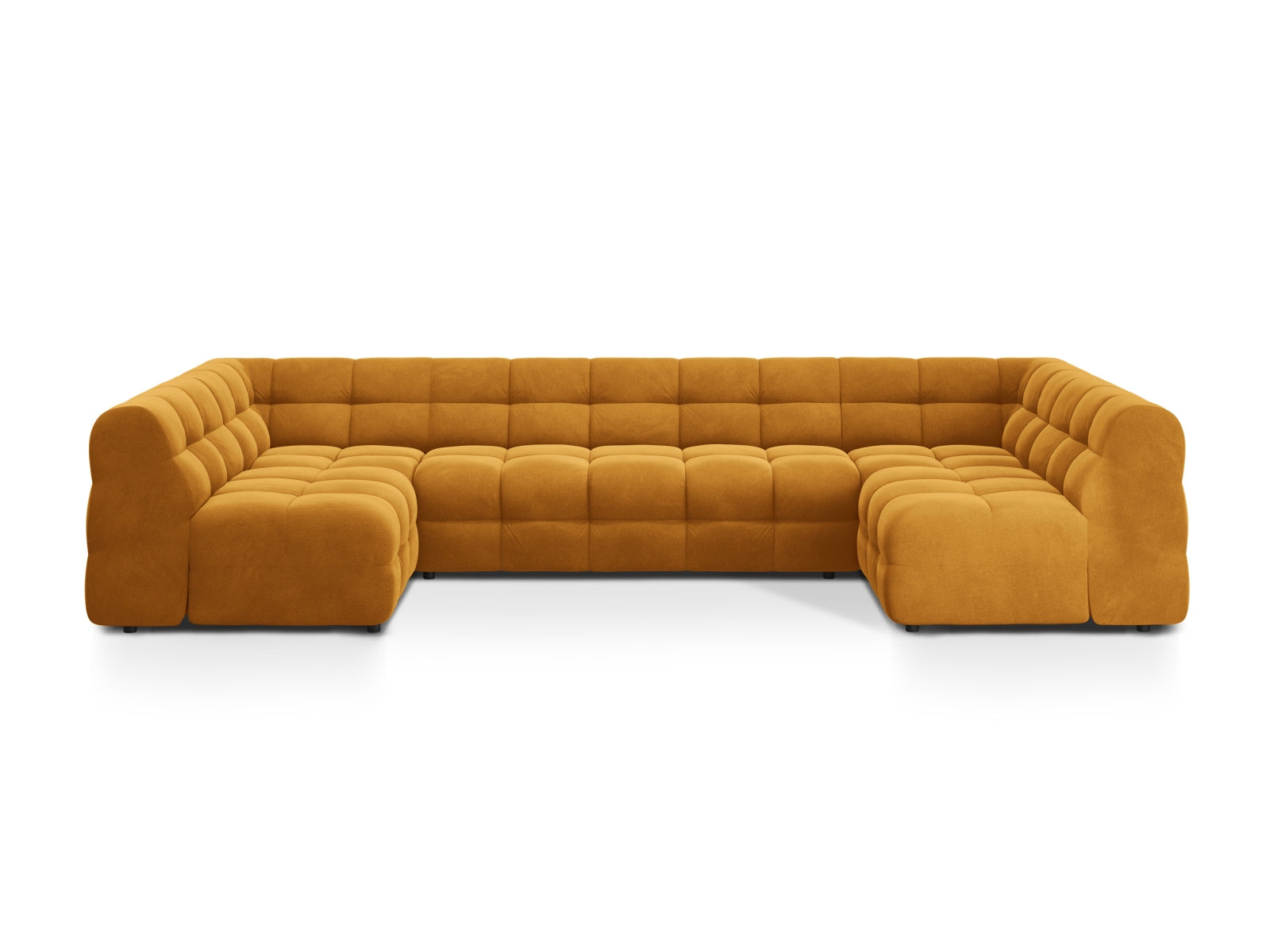 Kendal Velour Panoramic Sofa 7 Sitzer in Mustard-Magic Velvet präsentiert im Onlineshop von KAQTU Design AG. Ecksofa ist von Micadoni