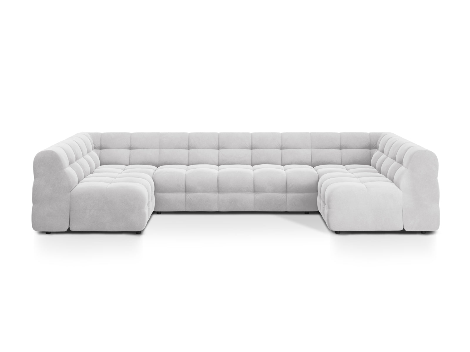 Kendal Velour Panoramic Sofa 7 Sitzer in Light Grey präsentiert im Onlineshop von KAQTU Design AG. 5er Sofa ist von Micadoni