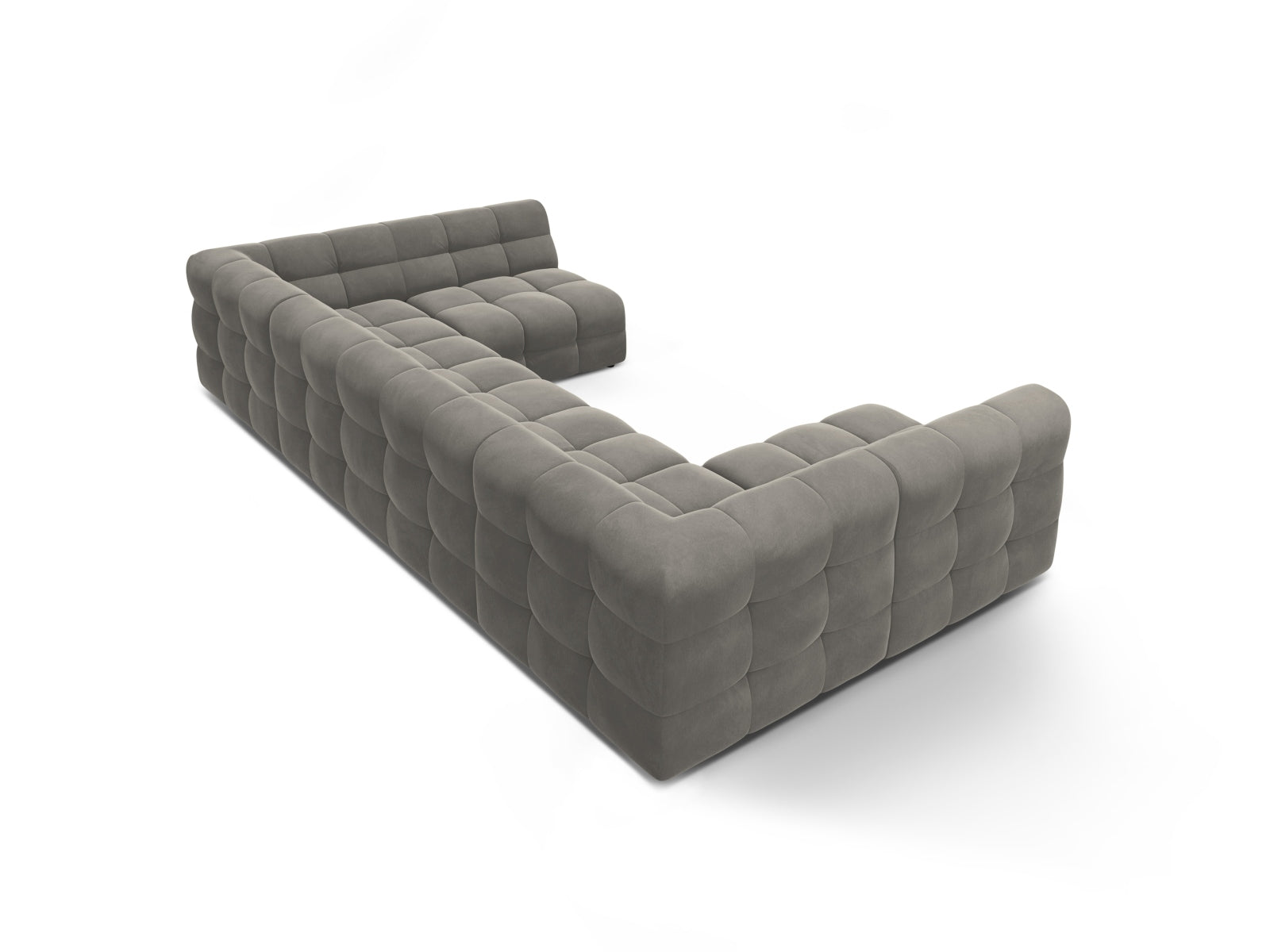 Erleben Sie das Kendal Velour Panoramic Sofa 7 Sitzer von Micadoni – elegantes Design, viel Platz und höchsten Komfort für Ihr Wohnzimmer.