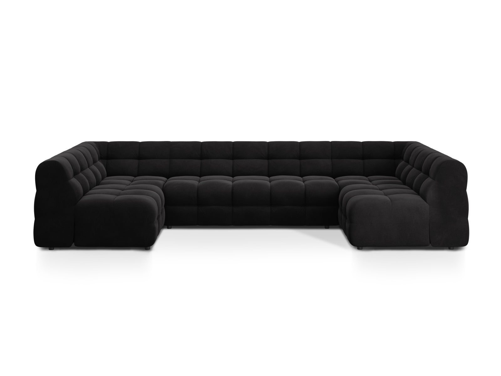 Kendal Velour Panoramic Sofa 7 Sitzer in Black präsentiert im Onlineshop von KAQTU Design AG. 5er Sofa ist von Micadoni